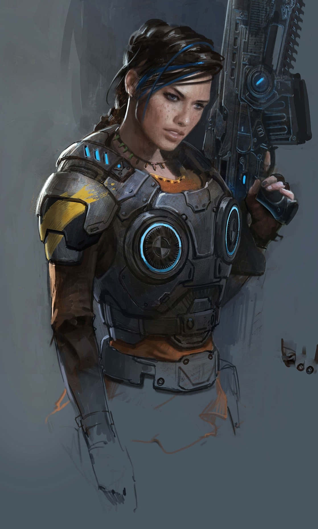 Kate Diaz কনসেপ্ট iPhone XS Gears Of War 5 ব্যাকগ্রাউন্ড ওয়ালপেপার