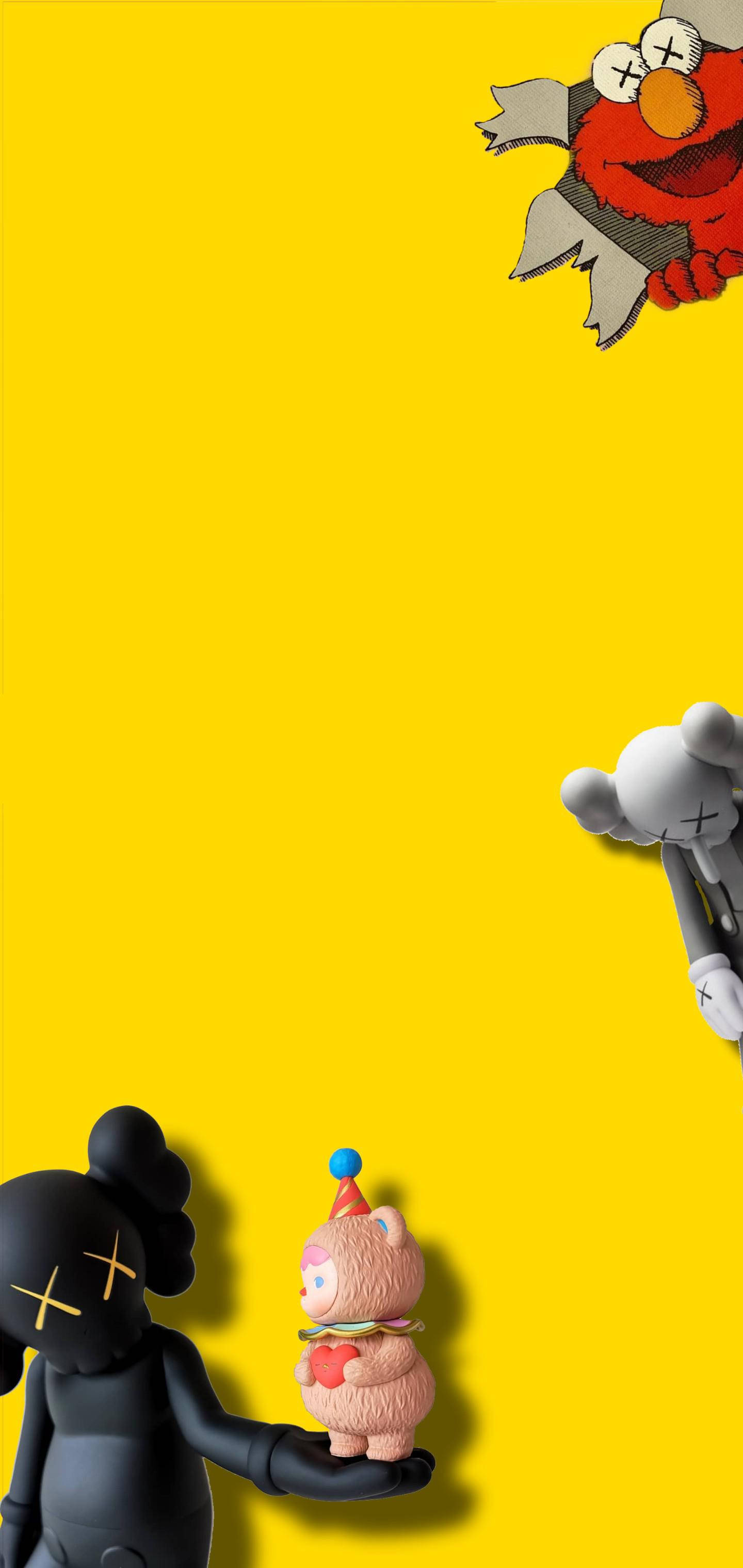 KAWS এবং এলমো সীমানা ওয়ালপেপার