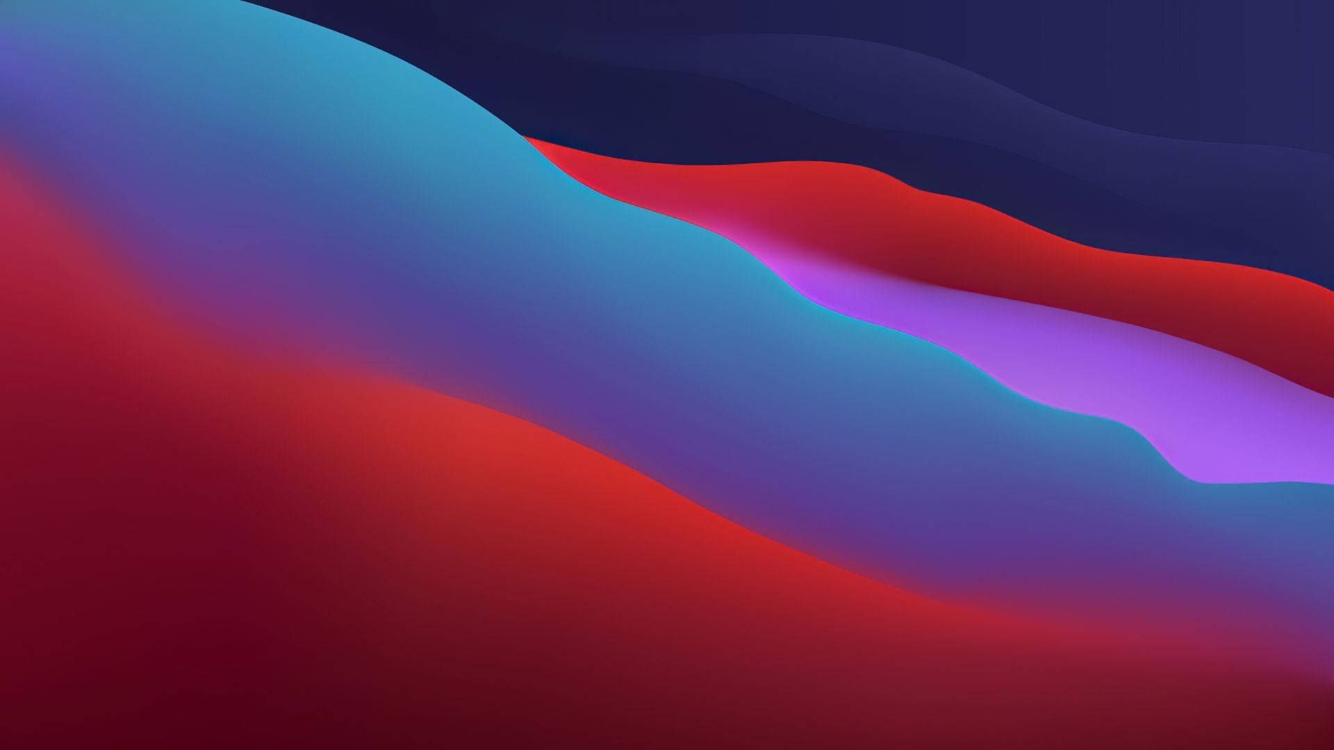 macOS Big Sur লাল এবং নীল তরঙ্গ ওয়ালপেপার