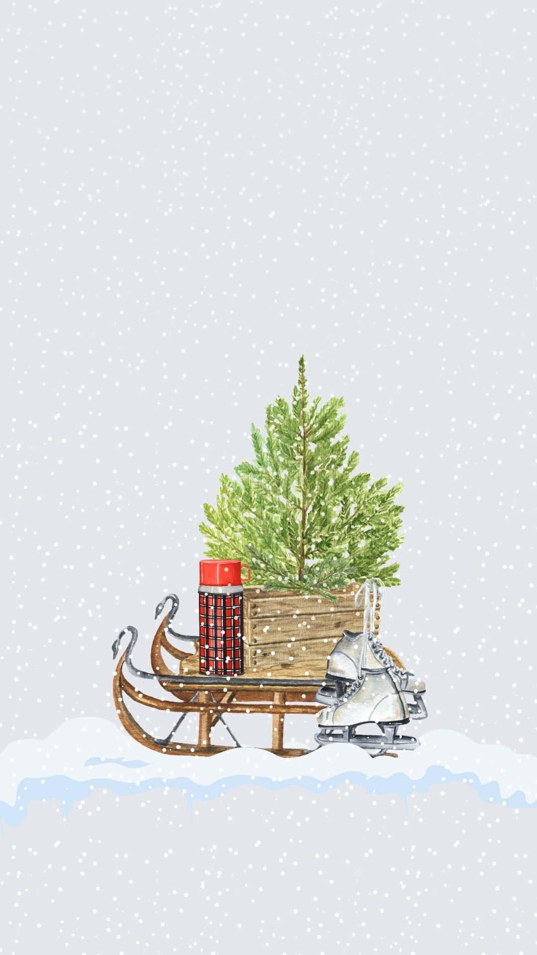 তারা, ক্যান্ডি কেইন এবং হলি সহ একটি উৎসবমুখর Merry Christmas ব্যাকগ্রাউন্ড ওয়ালপেপার