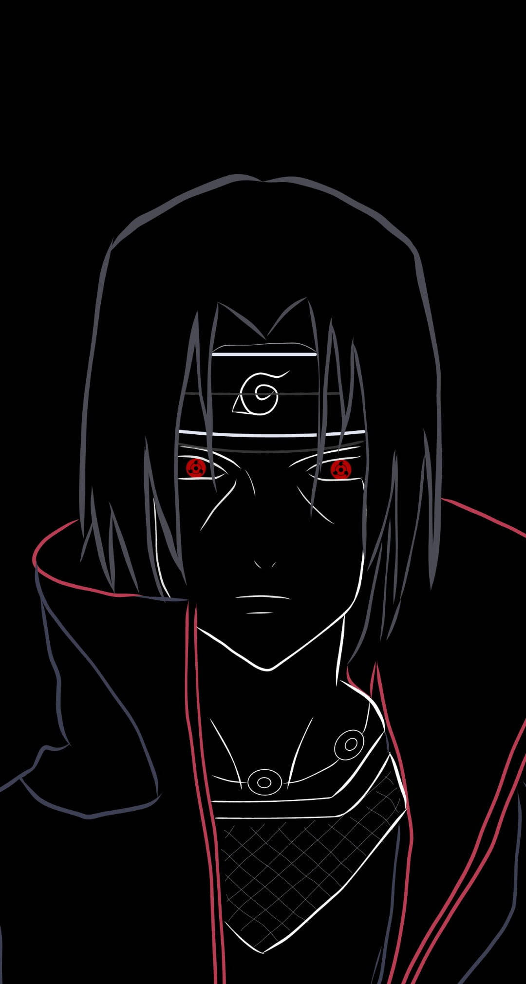 Naruto Shippuden Uchiha Itachi PFP লাইন আর্ট ওয়ালপেপার