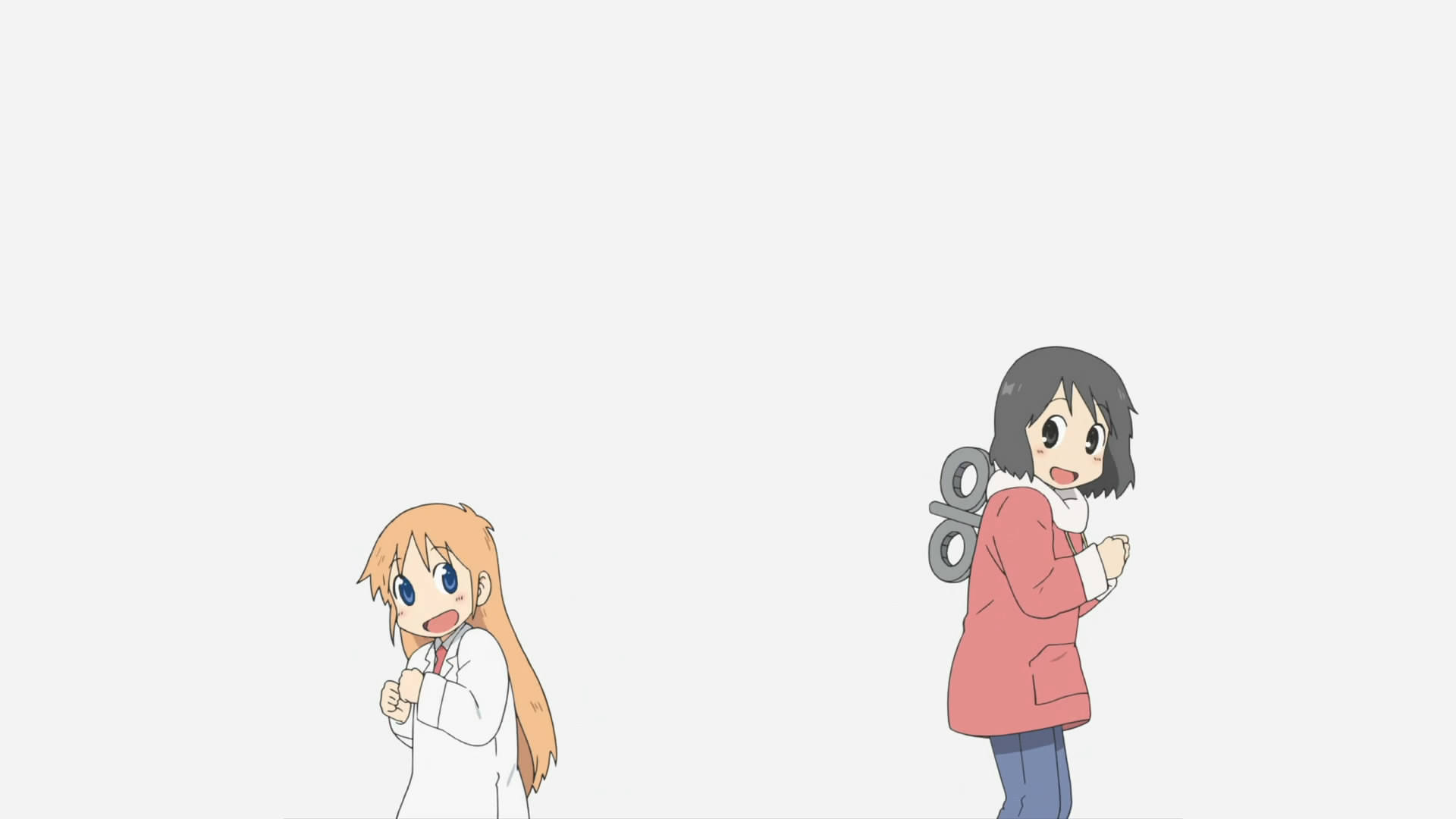Nichijou Nano এবং Hakase নাচছে ওয়ালপেপার