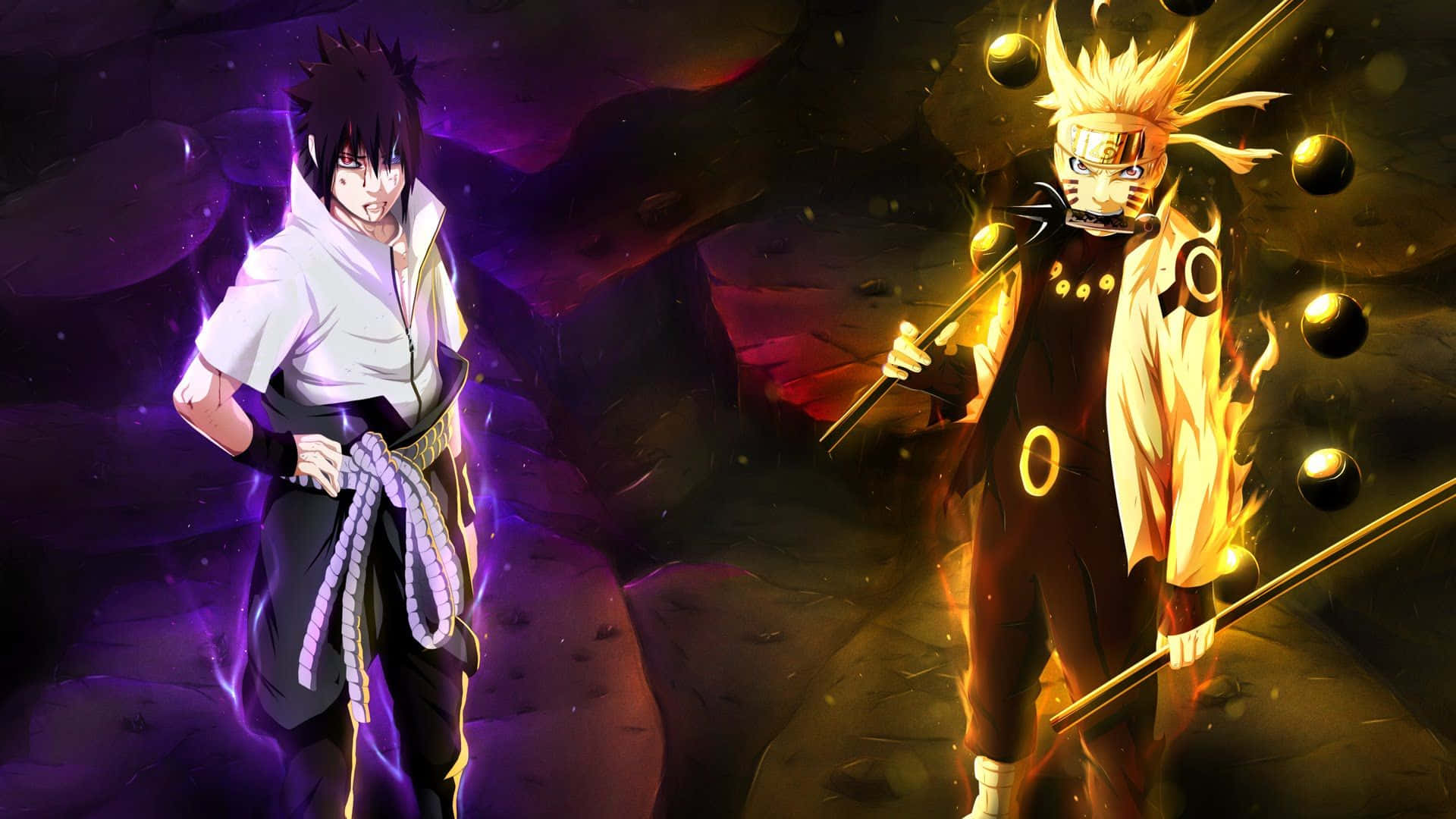 PS4 Naruto Sasuke Uchiha এবং Naruto Uzumaki ওয়ালপেপার