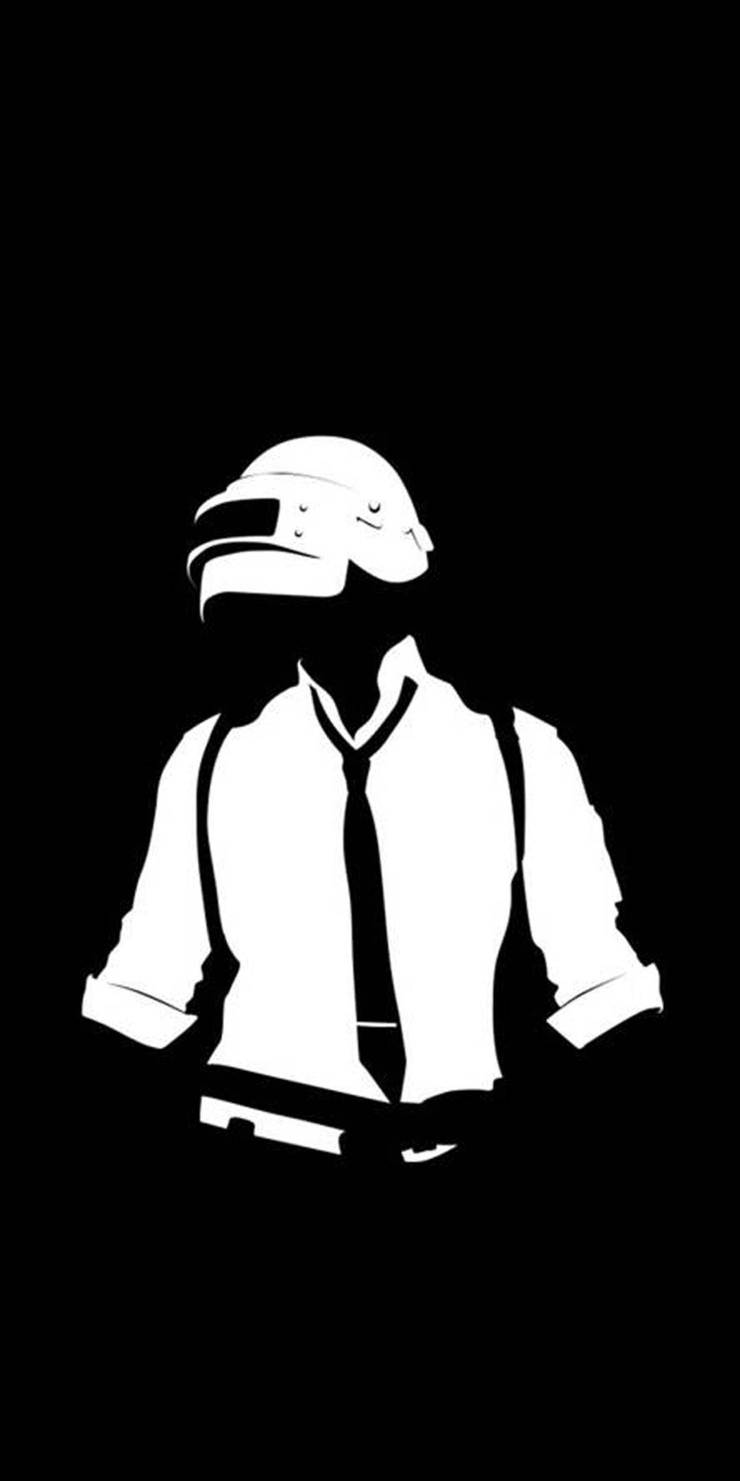 সাদা-কালো PUBG লোগো ওয়ালপেপার