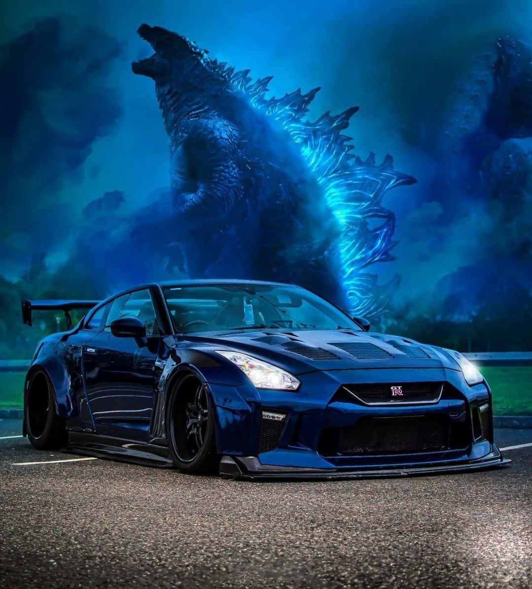 নীল গডজিলা নিসান R35 GTR ছবি ওয়ালপেপার