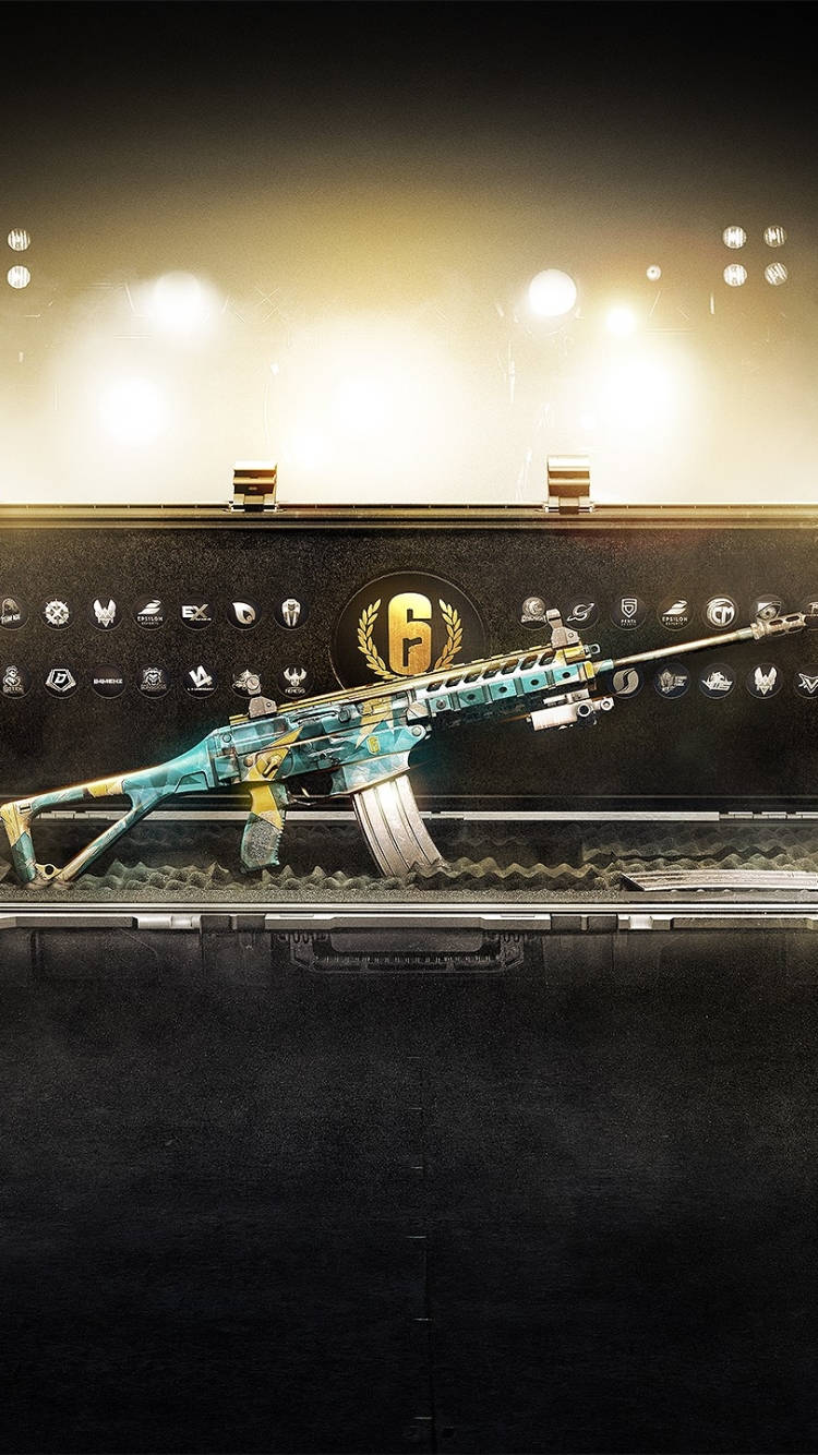 Rainbow Six Siege নীল নেবুলা বন্দুক iPhone ওয়ালপেপার