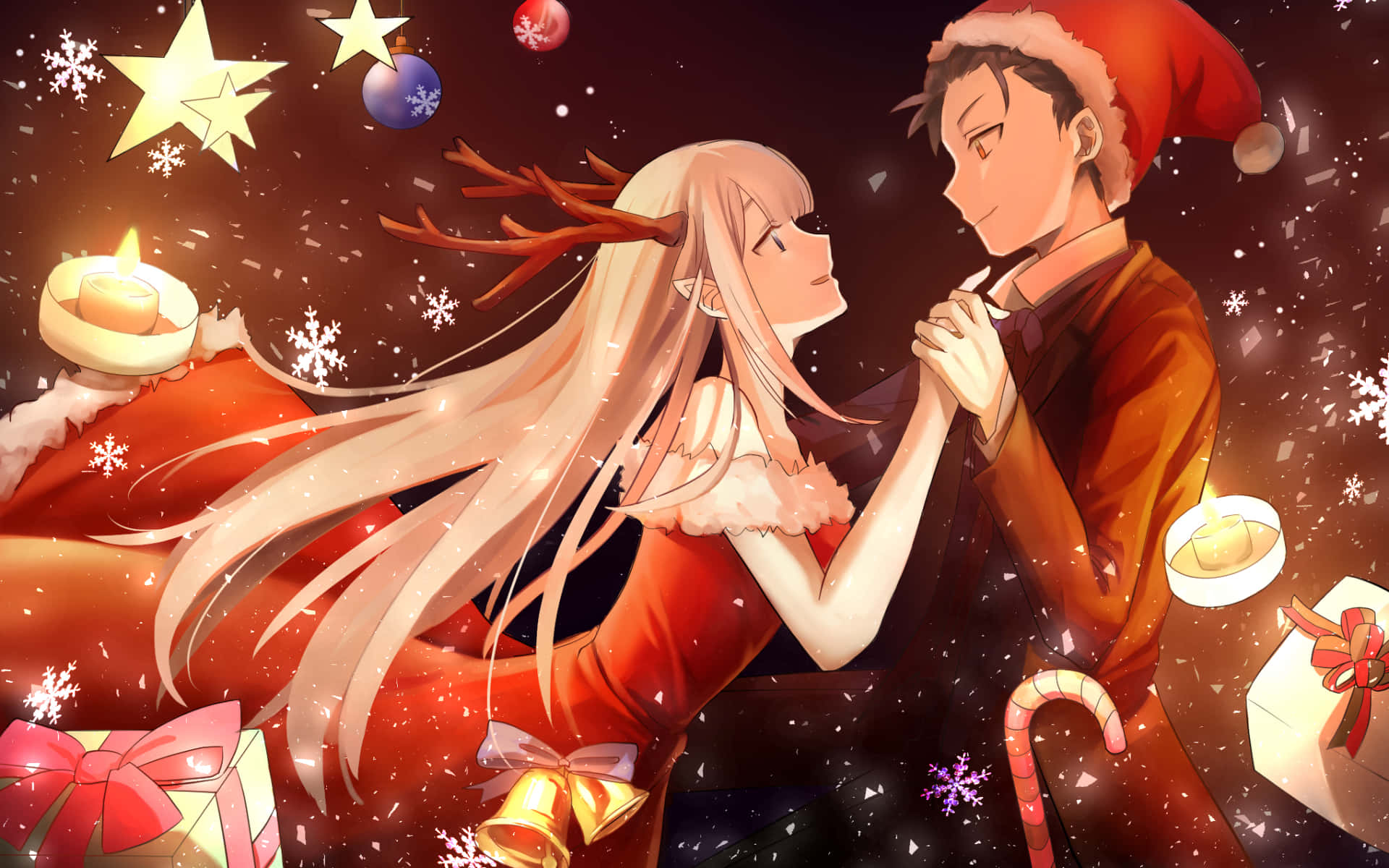 Re: Zero Anime ক্রিসমাস কাপল ছবি ওয়ালপেপার