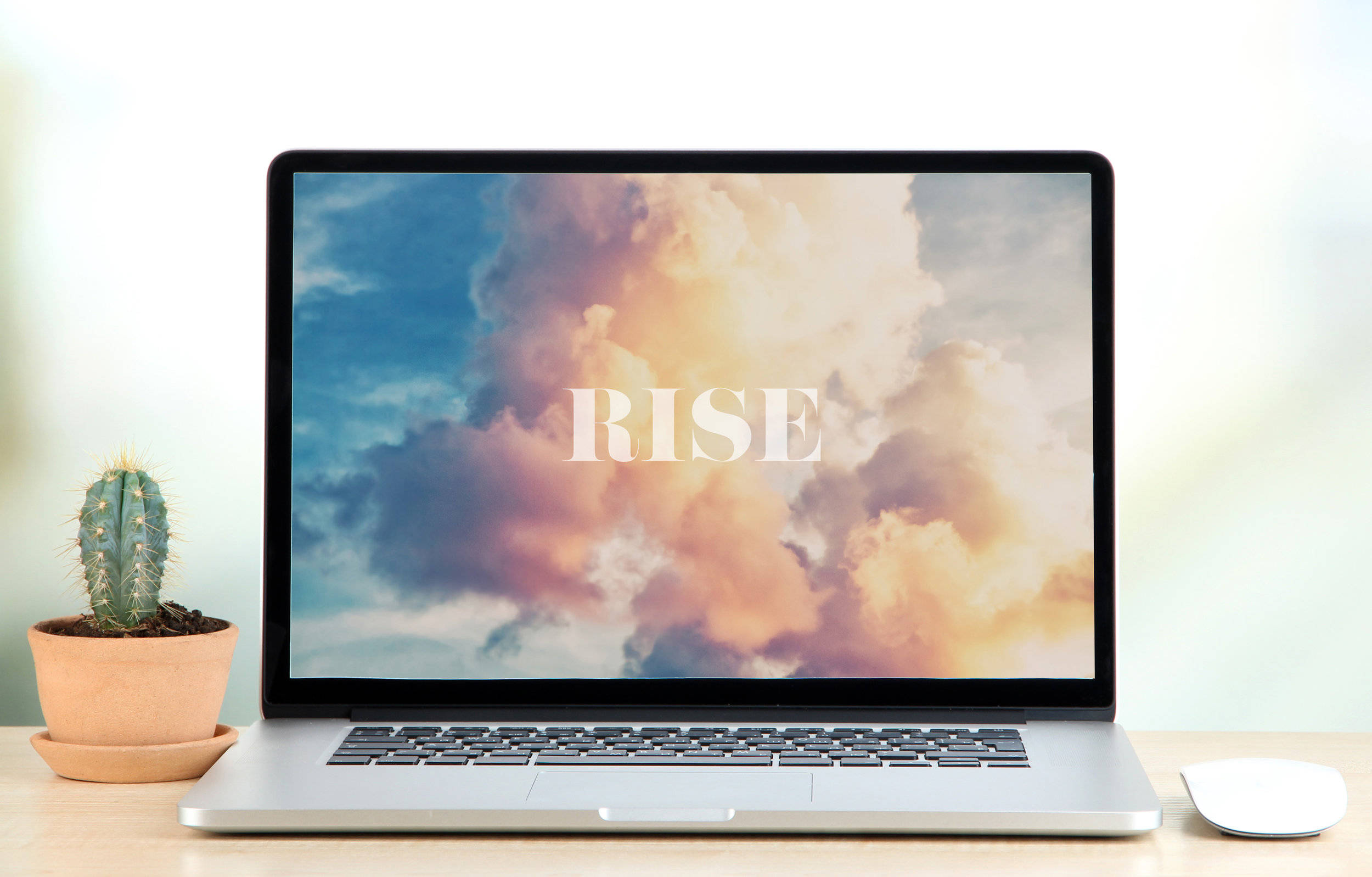 Rise নান্দনিক মেঘ অফিস ল্যাপটপ ওয়ালপেপার