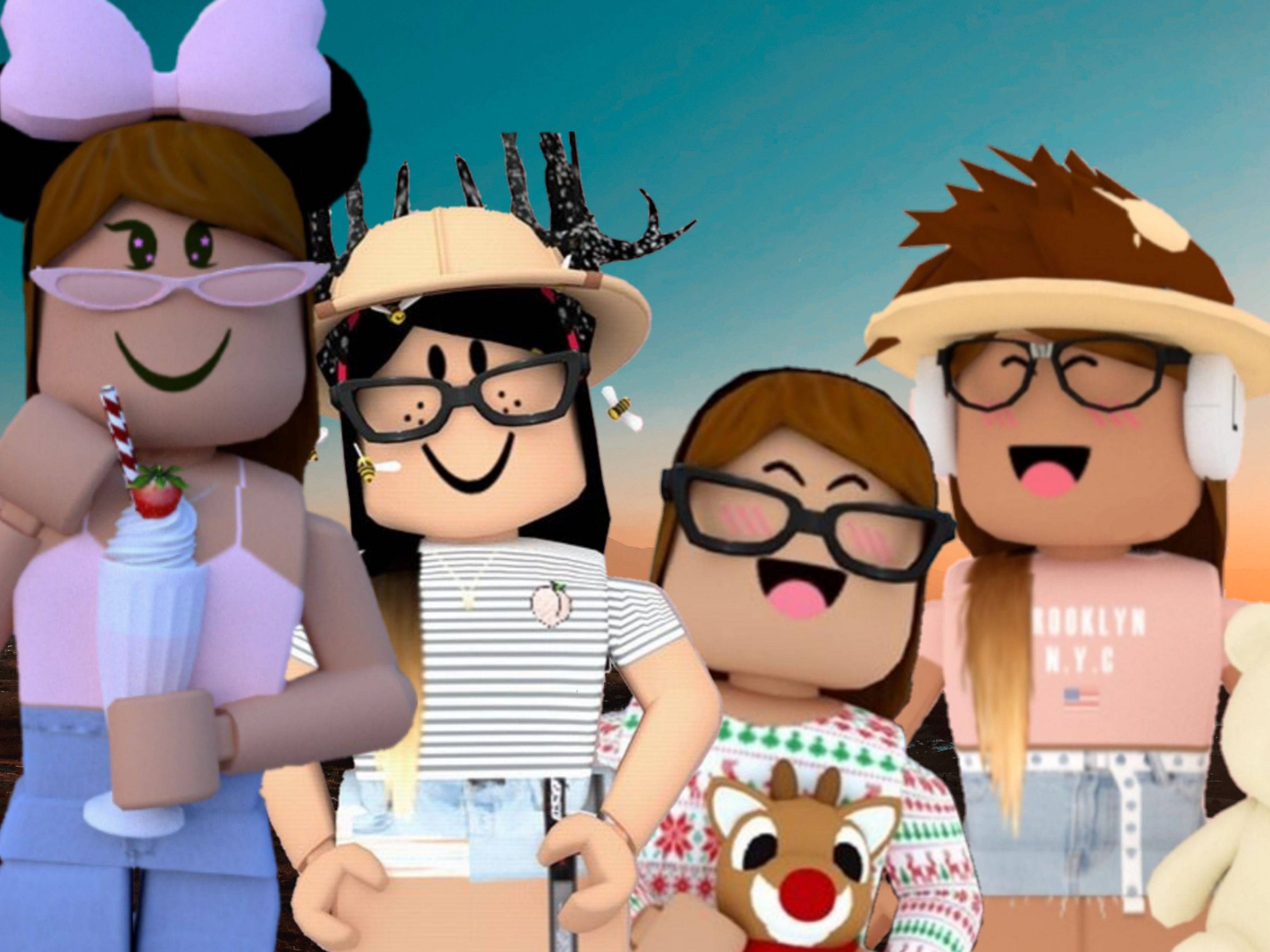 খুশি আর কেয়ারার মেয়েরা Roblox ওয়ালপেপার