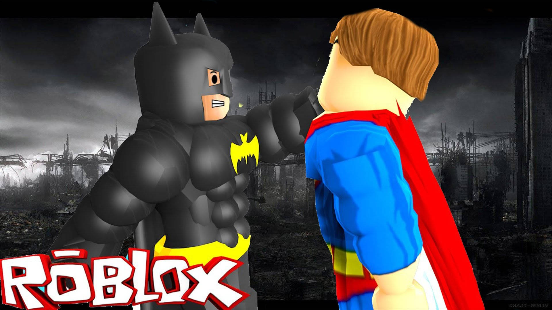 Roblox ব্যাটম্যান এবং সুপারম্যান পোস্টার ওয়ালপেপার — রোব্লক্স ওয়ালপেপার