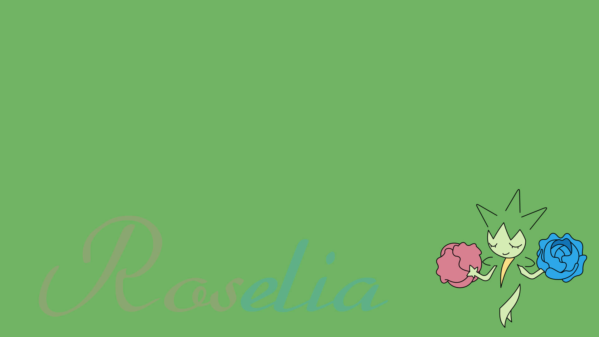 Roselia সবুজ ব্যাকগ্রাউন্ডের নাম ওয়ালপেপার