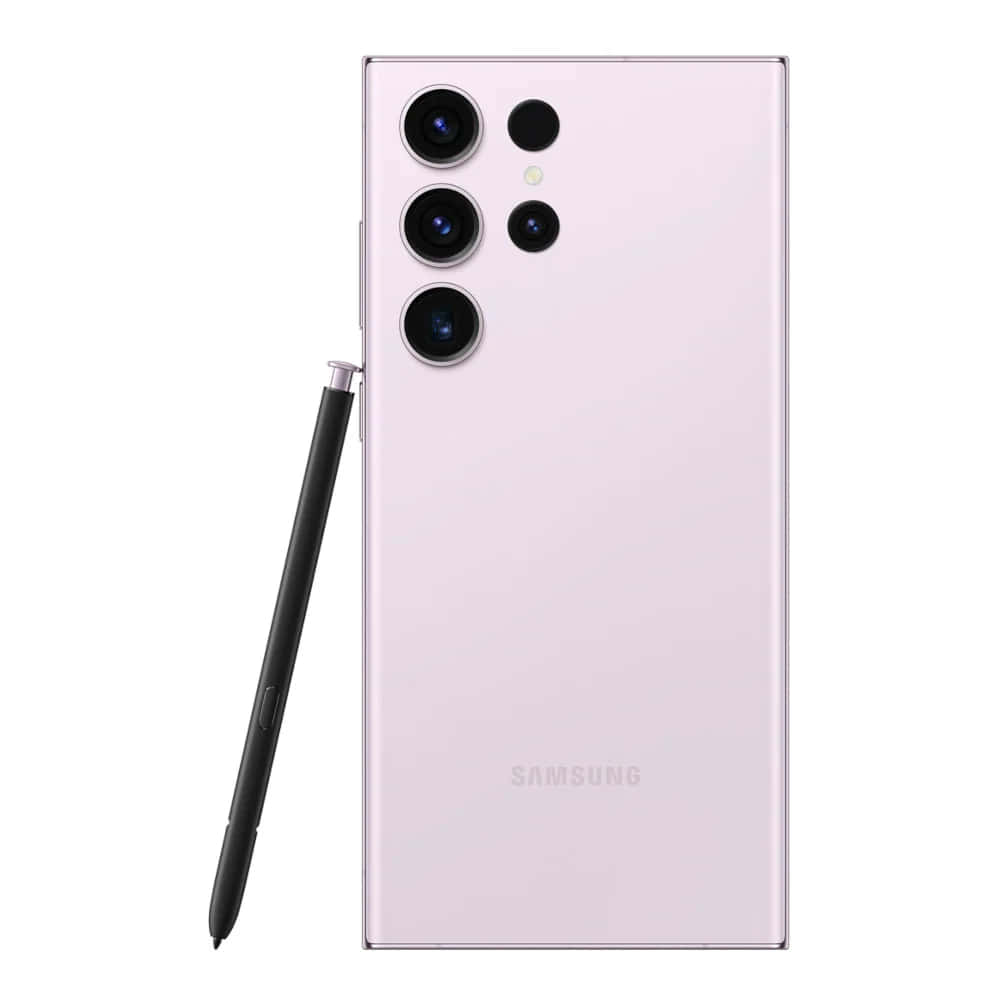 গোলাপি রঙের Samsung S23 Ultra S Pen সহ ওয়ালপেপার