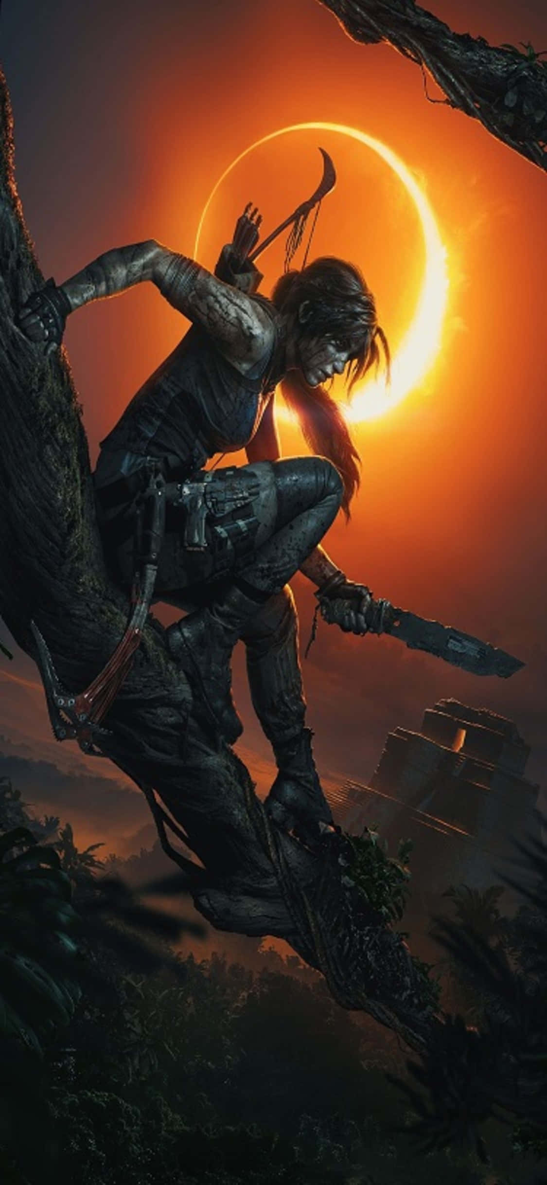লারা ক্রফটের উত্থাপিত ছুরি | Shadow of the Tomb Raider ওয়ালপেপার