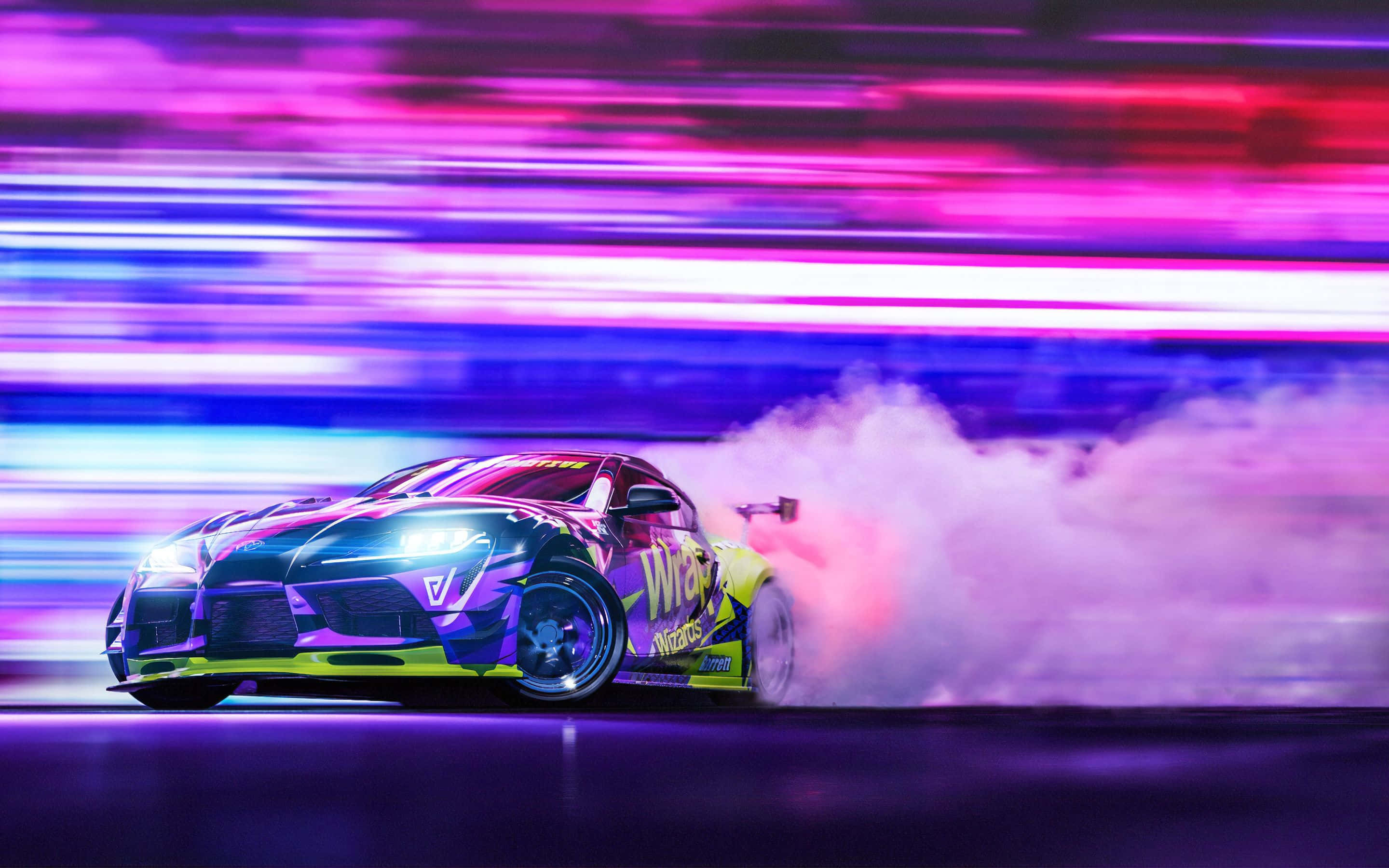 Supra ড্রিফট নিয়ন বেগুনি ব্লার ওয়ালপেপার