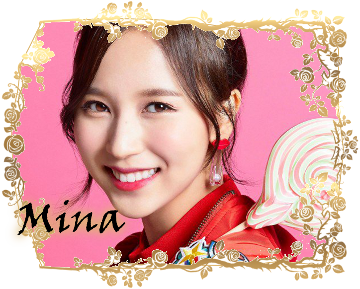 Twice Mina ফুলের ফ্রেম ওয়ালপেপার