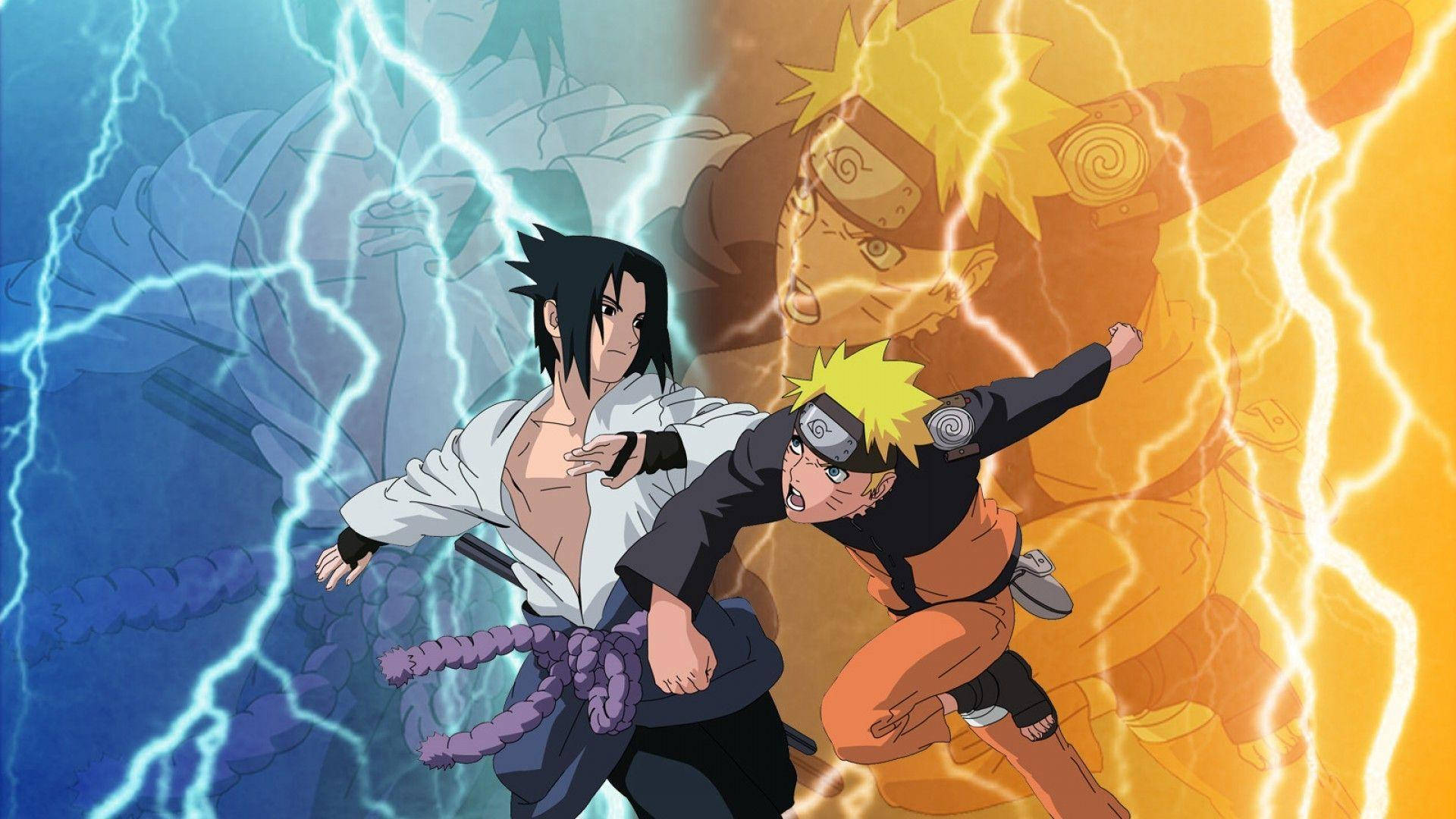 সাসuke বনাম নারুতো ল্যাপটপ ইলাস্ট্রেশন ওয়ালপেপার