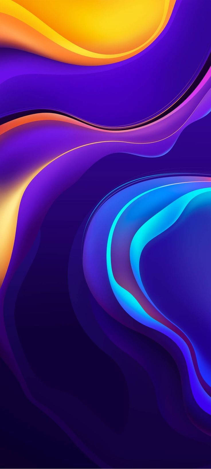 Vivo Y20 বেগুনি তরঙ্গ বিমূর্ত ওয়ালপেপার