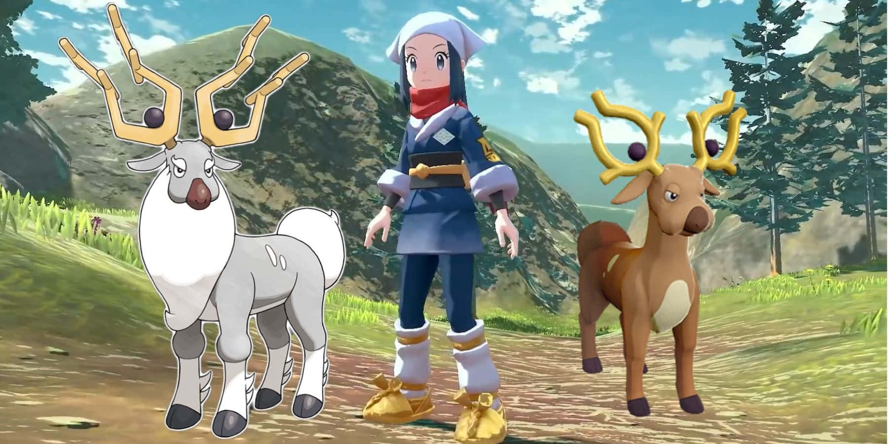 Wyrdeer এবং Stantler প্লেয়ারের সাথে ওয়ালপেপার