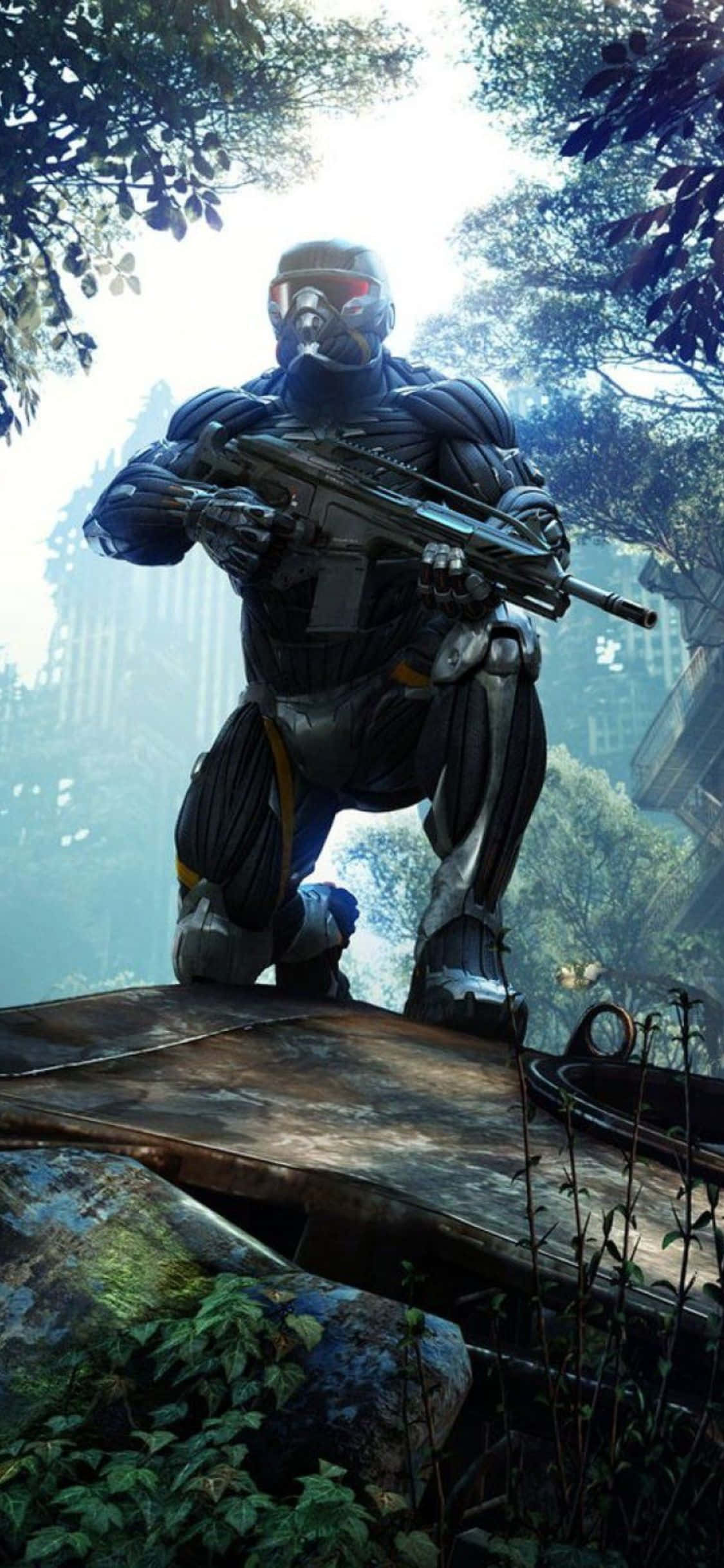 আইফোন X Crysis 3 রাইফেল বন ব্যাকগ্রাউন্ড ওয়ালপেপার