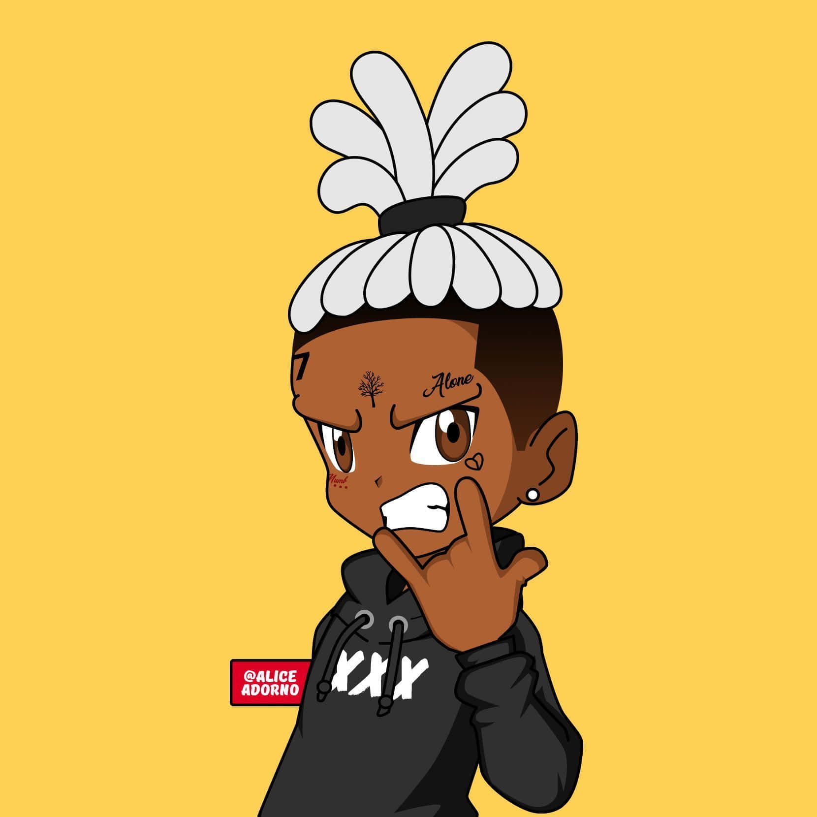 XXXTentacion কার্টুন র্যাপার রক অন ওয়ালপেপার