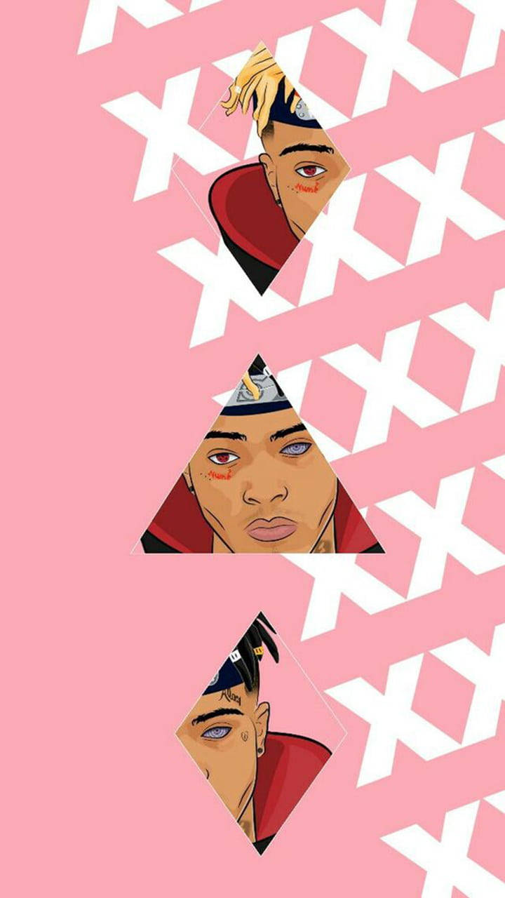 নারুটো লাইভ XXXTentacion আর্টওয়ার্ক পিঙ্ক অ্যাস্থেটিক ওয়ালপেপার