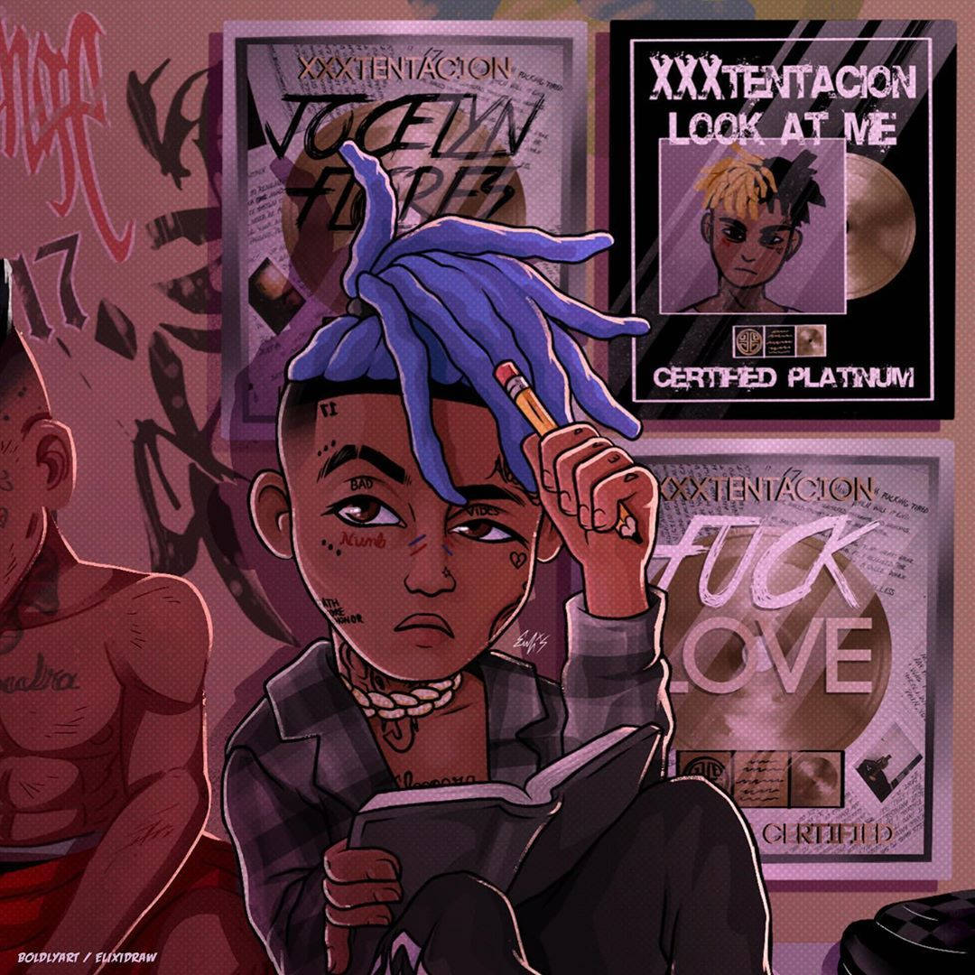 Xxxtentacion-এর অ্যানিমে-ভিত্তিক শিল্পকর্ম ওয়ালপেপার