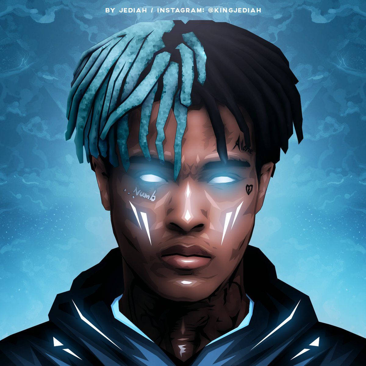 Xxxtentacion অ্যানিমে নীল আর্ট ওয়ালপেপার
