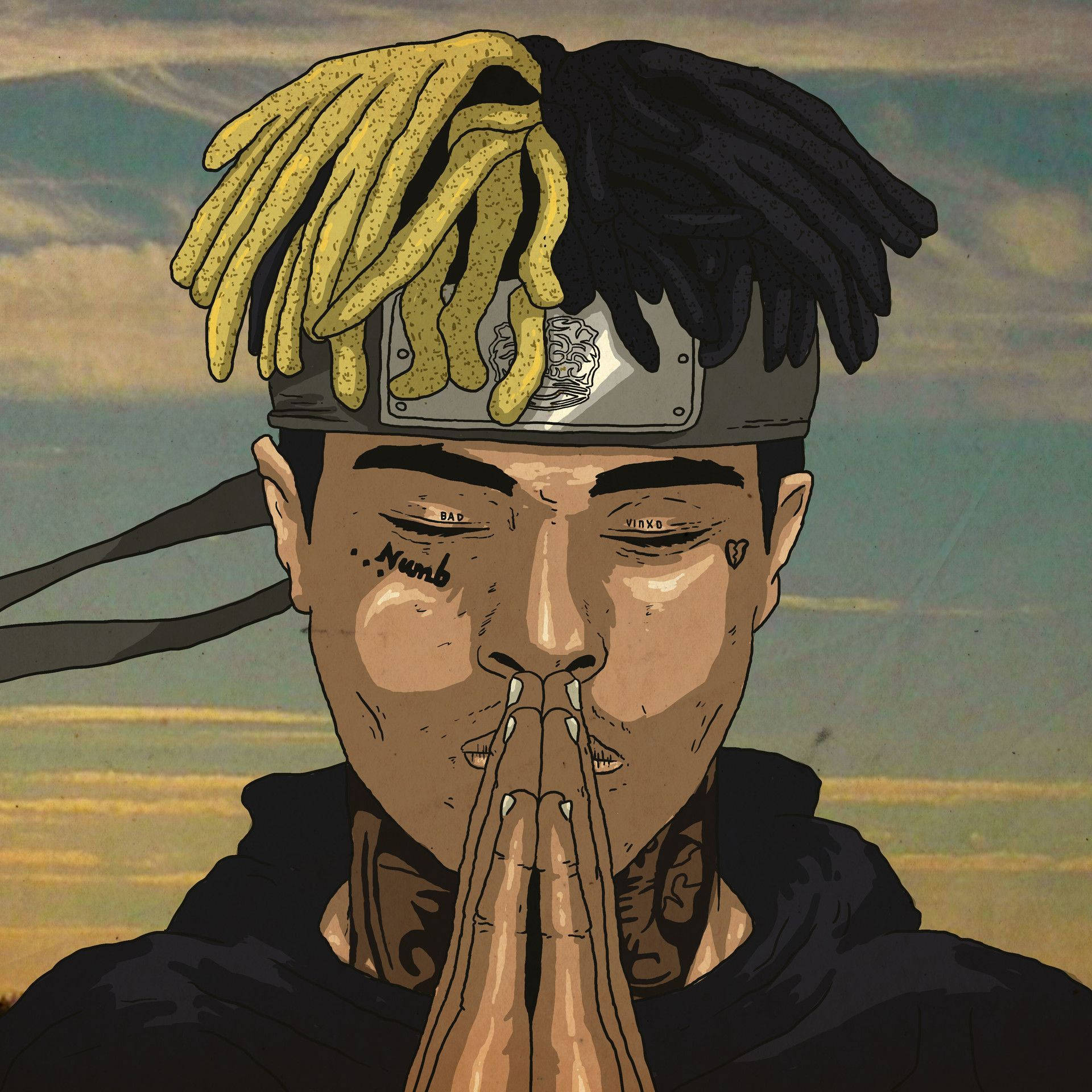 Xxxtentacion অ্যানিমে প্রার্থনারত র্যাপার ওয়ালপেপার