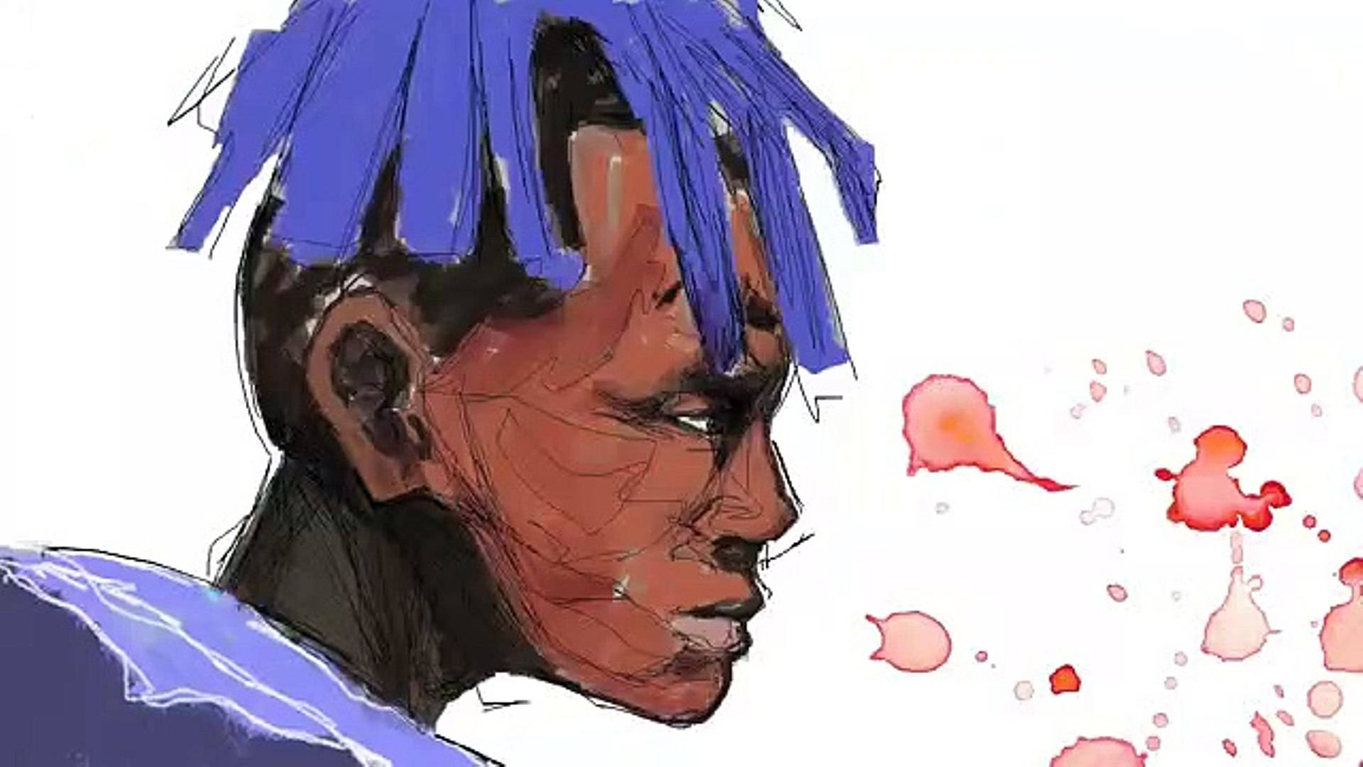 Xxxtentacion অ্যানিমে ওয়াটার কালার আর্ট ওয়ালপেপার