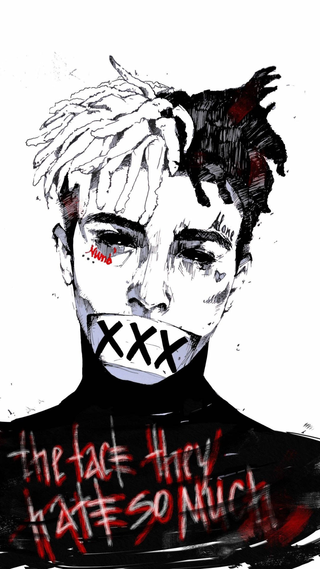 Xxxtentacion অ্যানিমে আঁকা ওয়ালপেপার