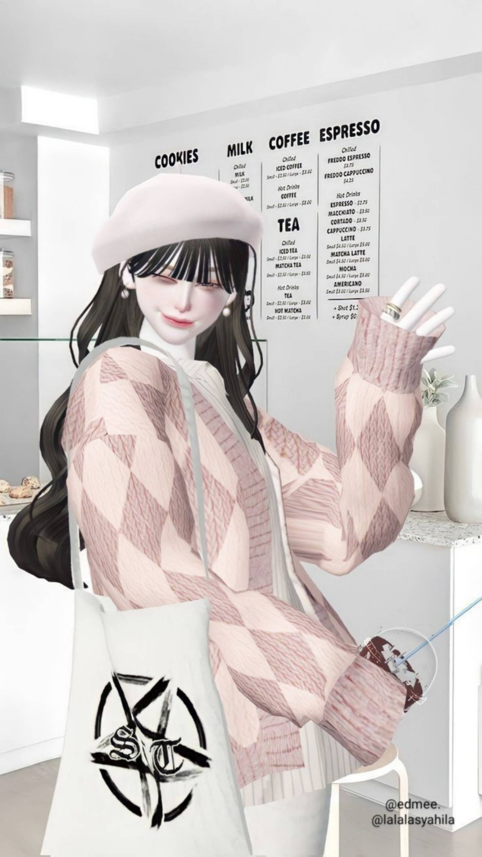Zepeto উজ্জল্যাং কফি প্রেমী মেয়ে ওয়ালপেপার