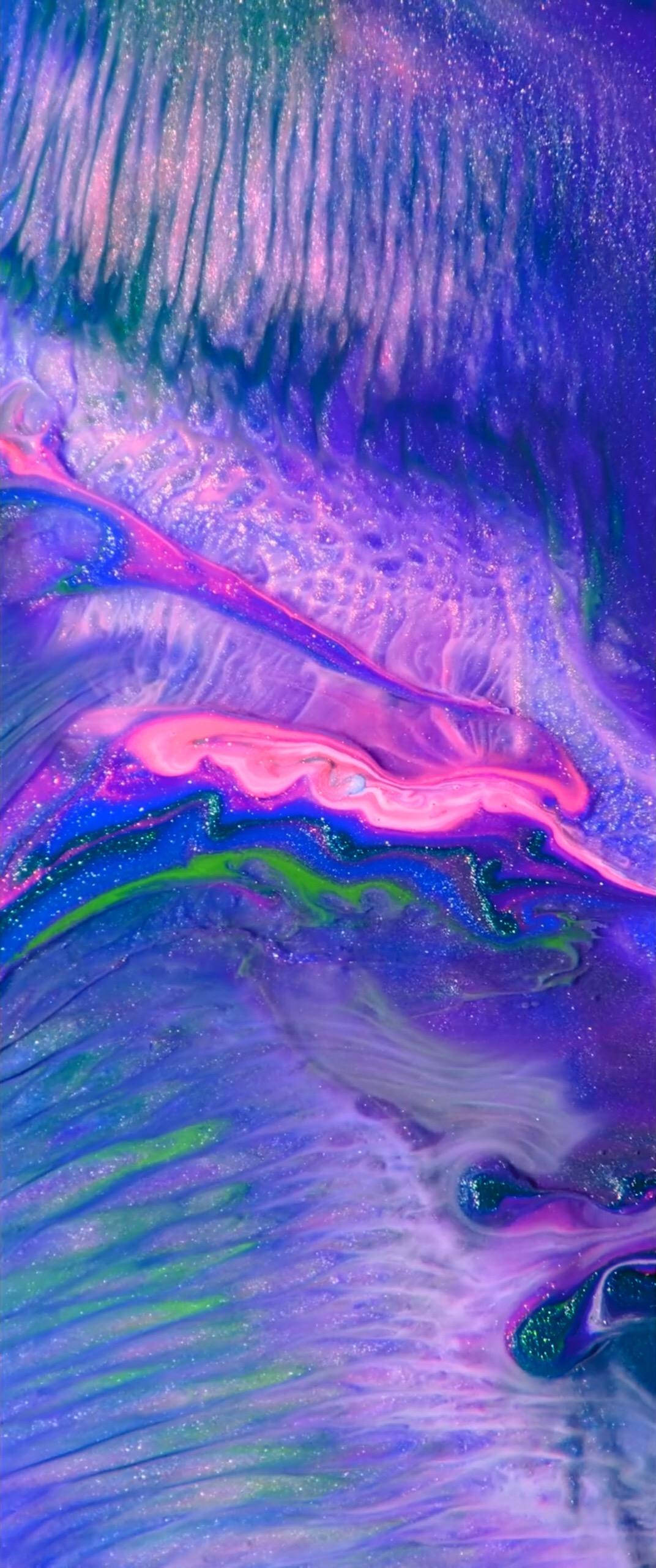 iPhone X আসল বেগুনি তরঙ্গ ওয়ালপেপার