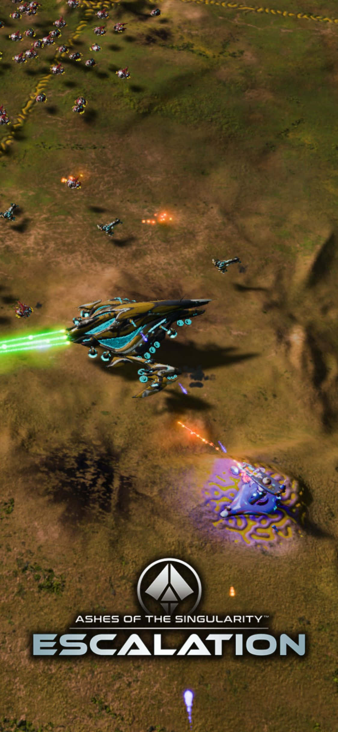 আইফোন X এ তীব্র বিজ্ঞান-কল্পকাহিনী কৌশল গেম Ashes Of The Singularity Escalation এ নিজেকে নিমজ্জিত করুন ওয়ালপেপার