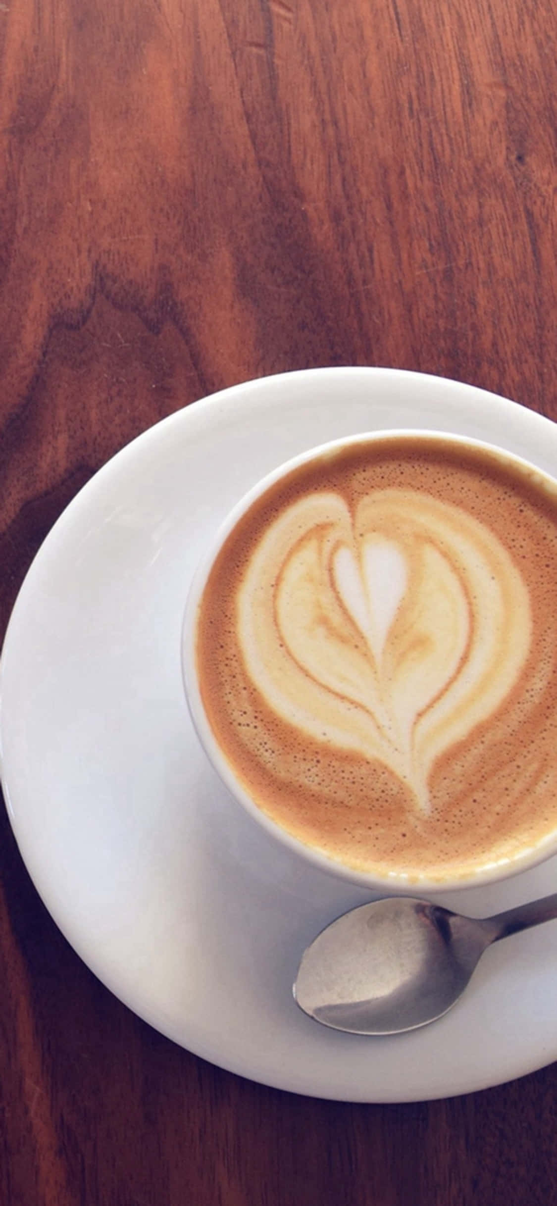 আইফোন X ডেস্ক ব্যাকগ্রাউন্ড ফোমি কফি কাপ ওয়ালপেপার
