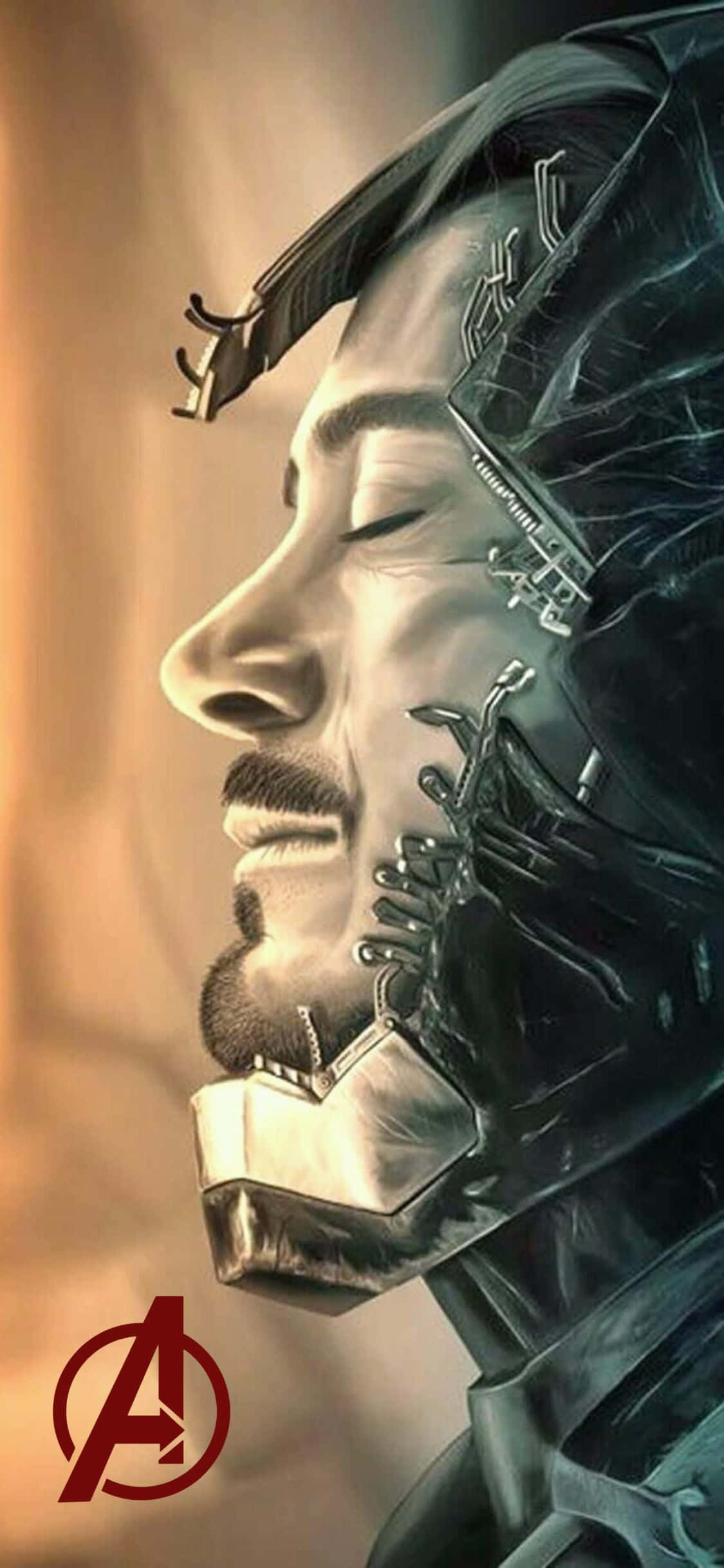 আইফোন XS অ্যাভেঞ্জারস ব্যাকগ্রাউন্ড টনি স্টার্ক বিশ্রাম ওয়ালপেপার