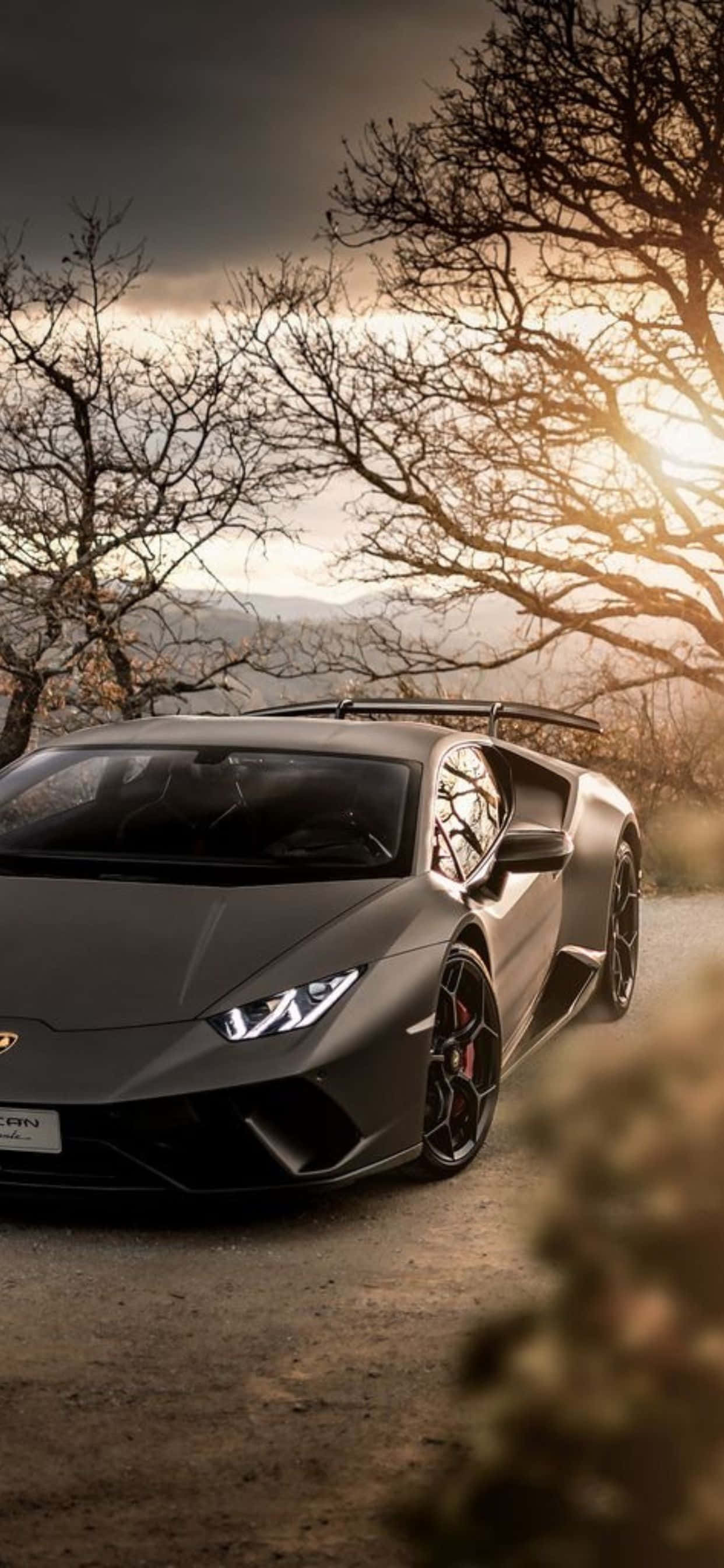 iPhone XS Max Lamborghini Gray Huracan ব্যাকগ্রাউন্ড ওয়ালপেপার
