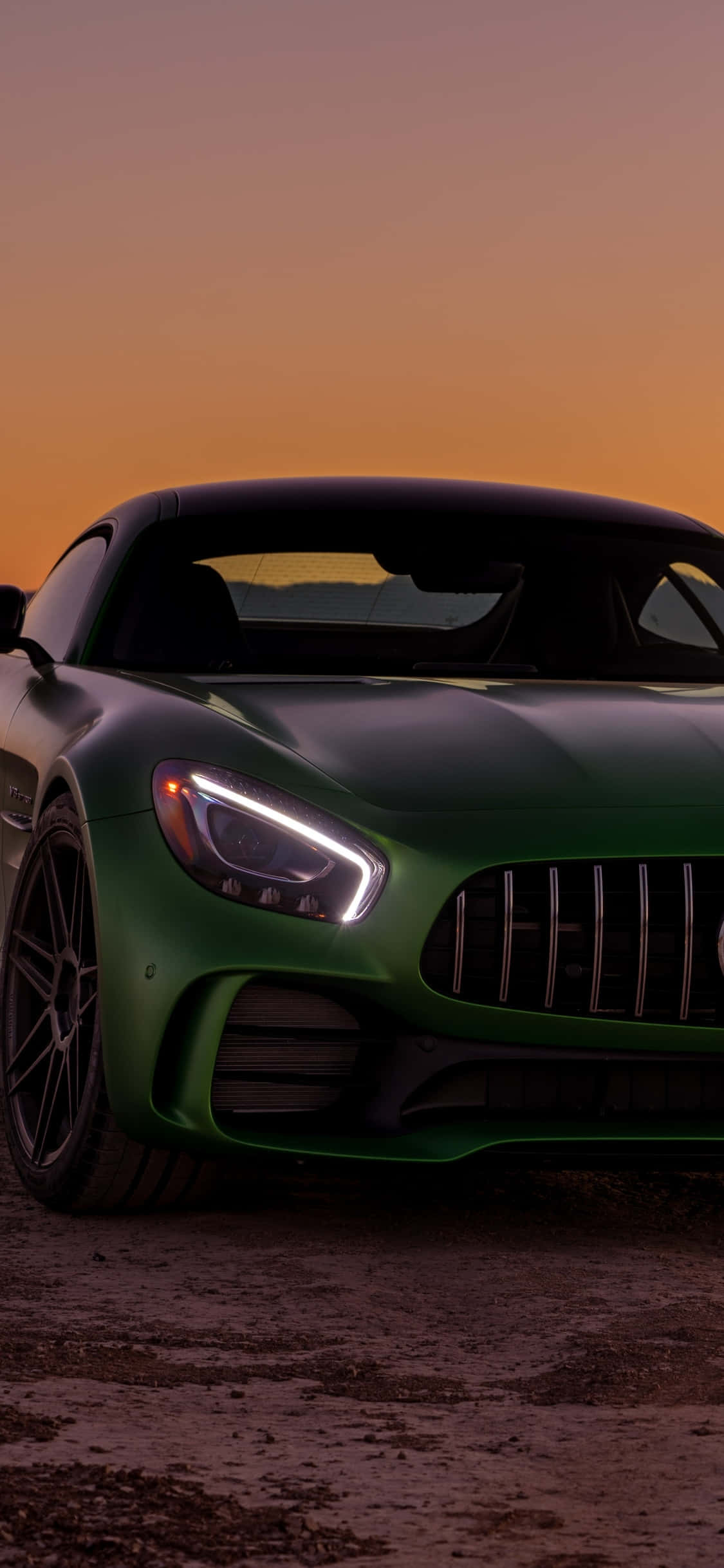 আইফোন X AMG GT-R ব্যাকগ্রাউন্ড সবুজ মার্সিডিজ AMG ওয়ালপেপার