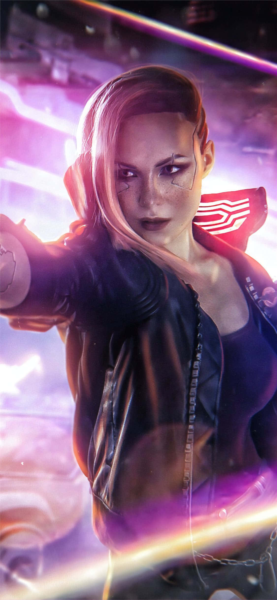 iPhone X Cyberpunk 2077 ব্যাকগ্রাউন্ড ভ্যালেরি দ্য মার্সেনারি ওয়ালপেপার