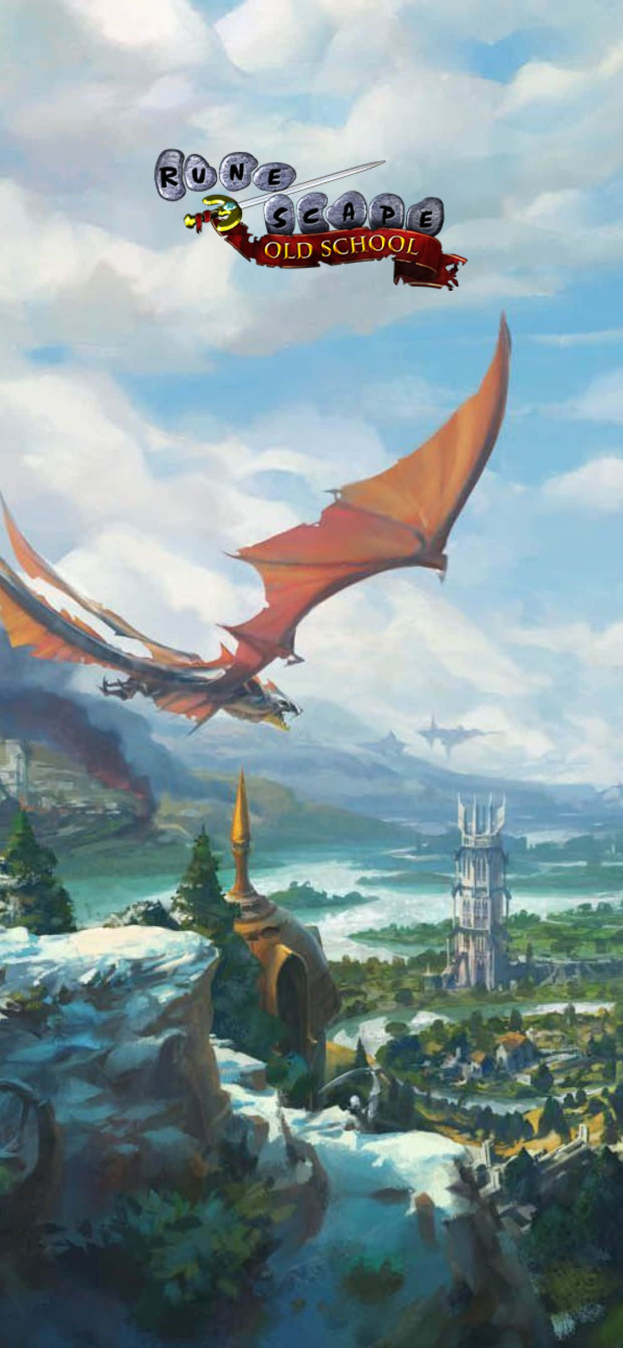 আইফোন Xs Max Runescape পুরানো স্কুল পোর্ট্রেট ড্রাগন ডিজাইন ব্যাকগ্রাউন্ড ওয়ালপেপার