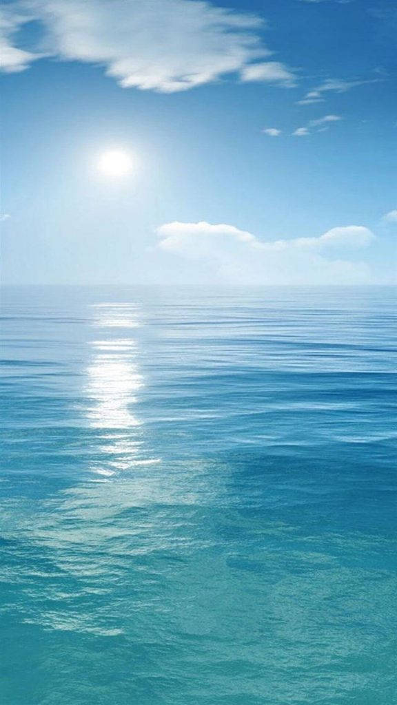 আইফোন স্টক সূর্য নীল সাগরে ওয়ালপেপার