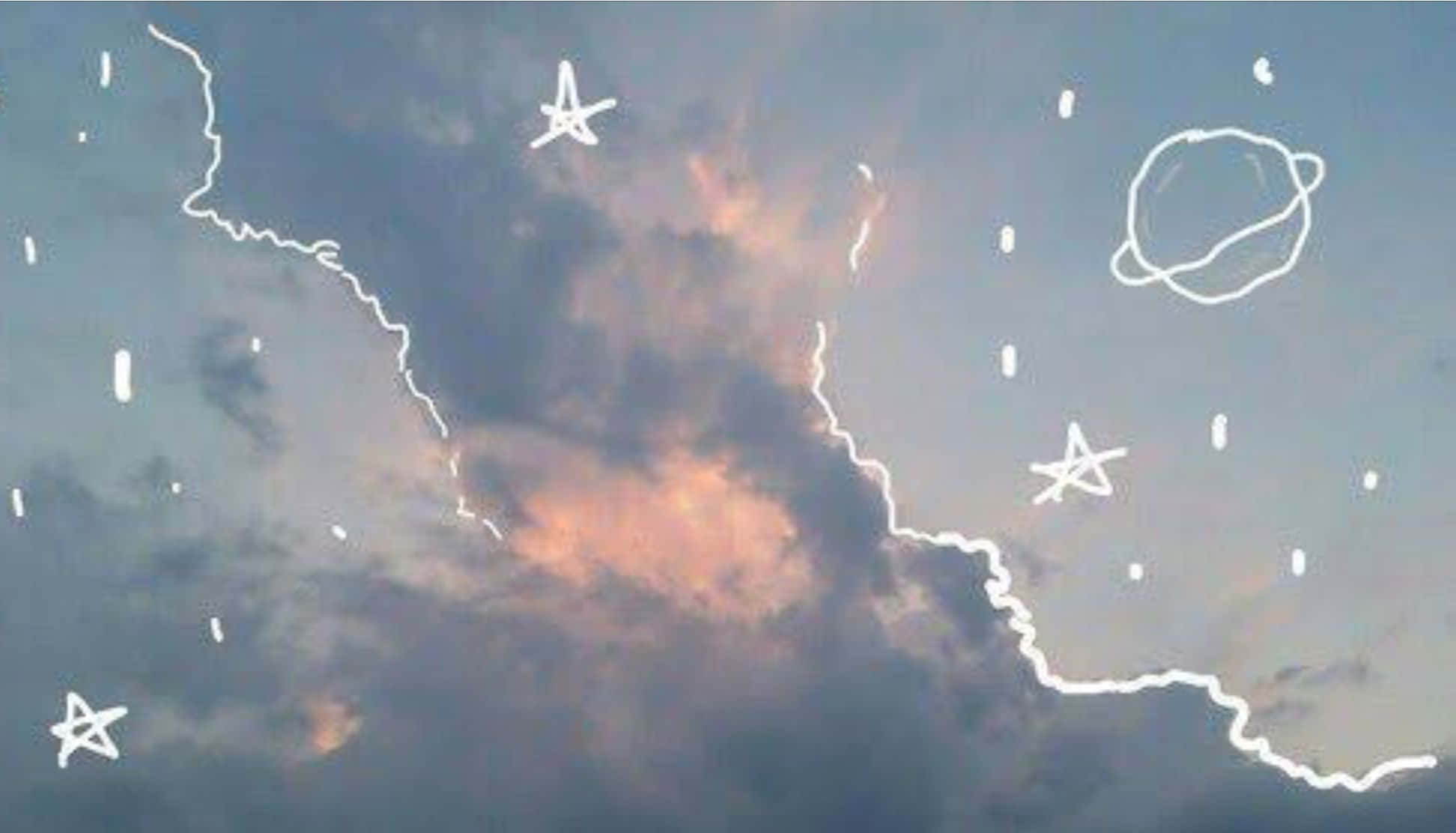 আকাশে নক্ষত্রের নকশা করা ল্যাপটপ ওয়ালপেপার