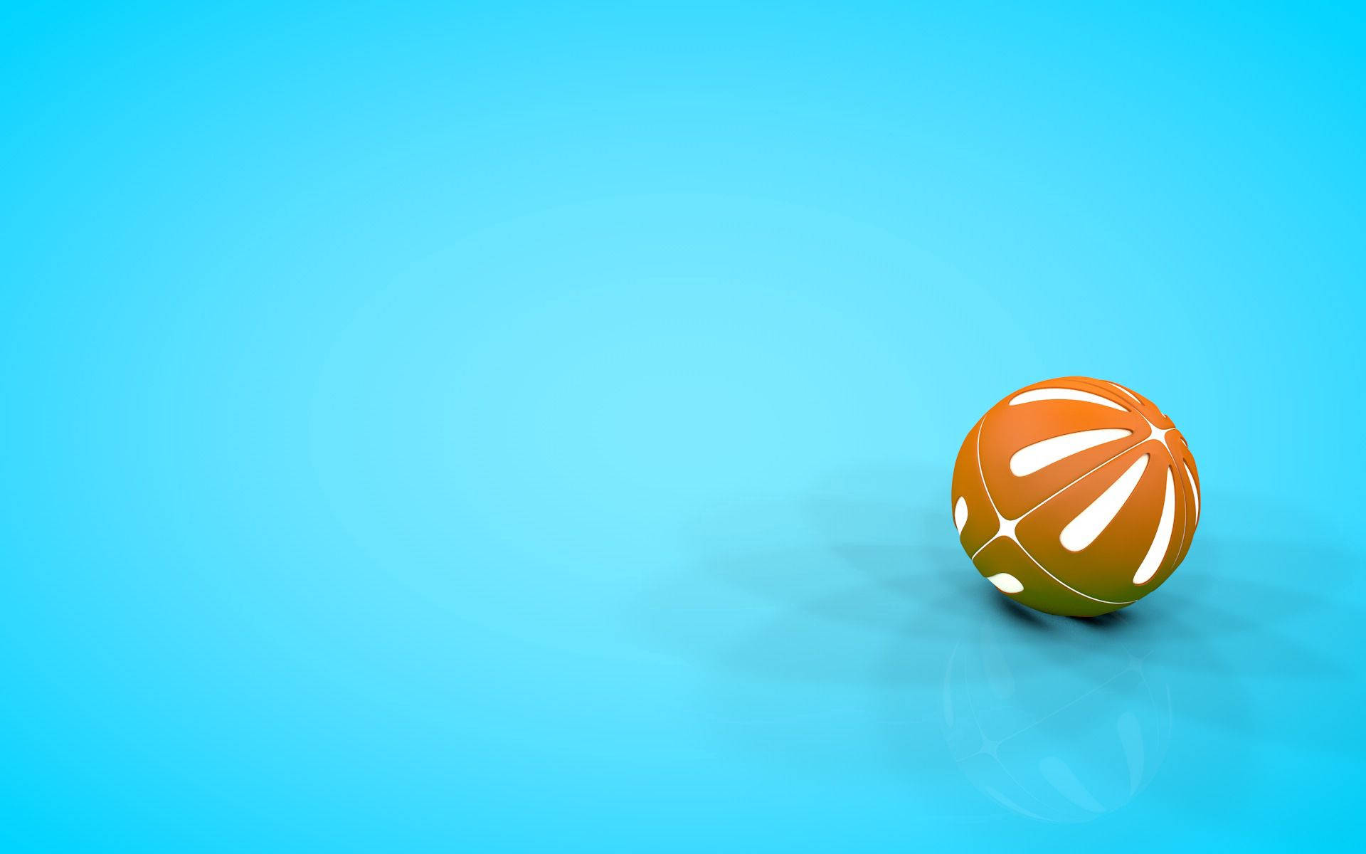 3D কমলা ও সাদা সৈকত বলের ওয়ালপেপার