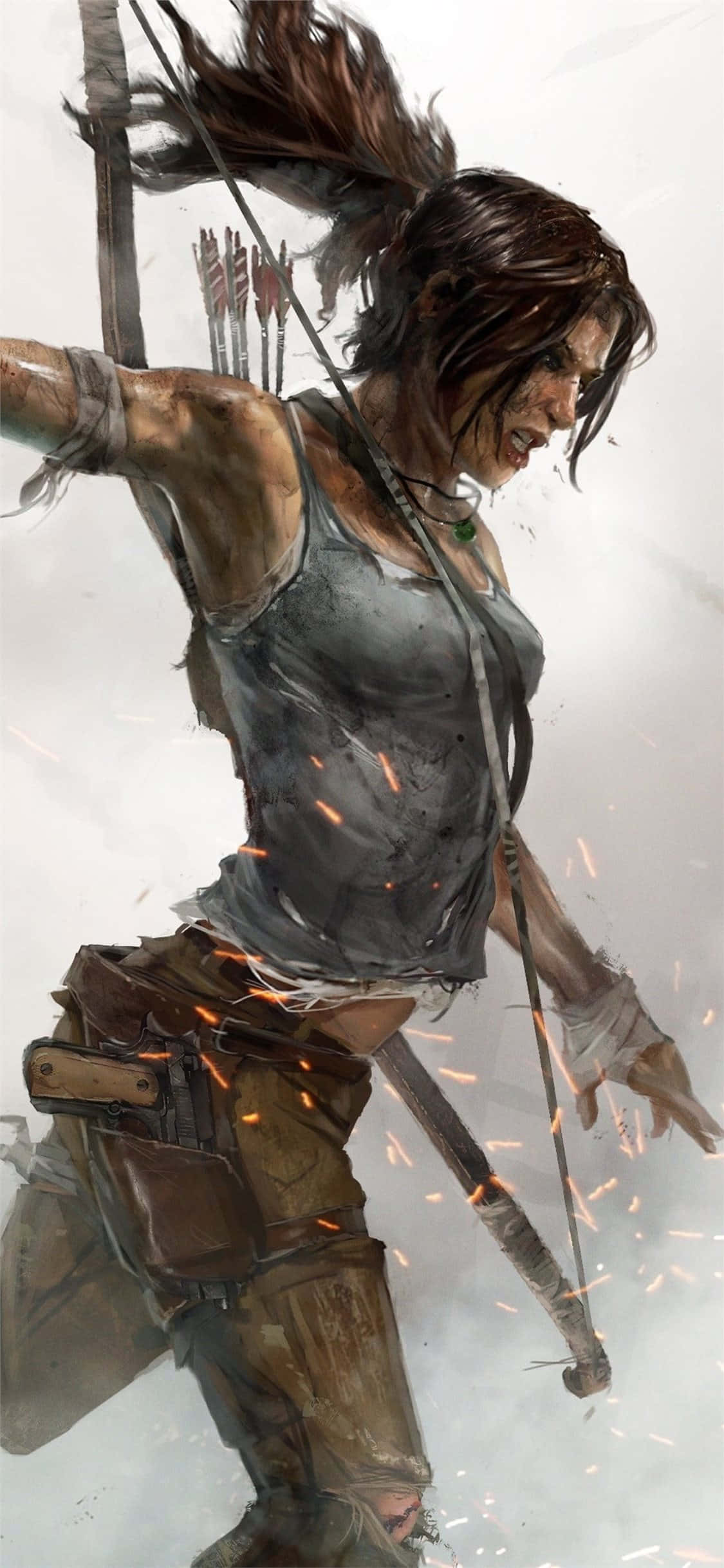 একজন নারী তীর-ধনুক ধরে আছেন ওয়ালপেপার