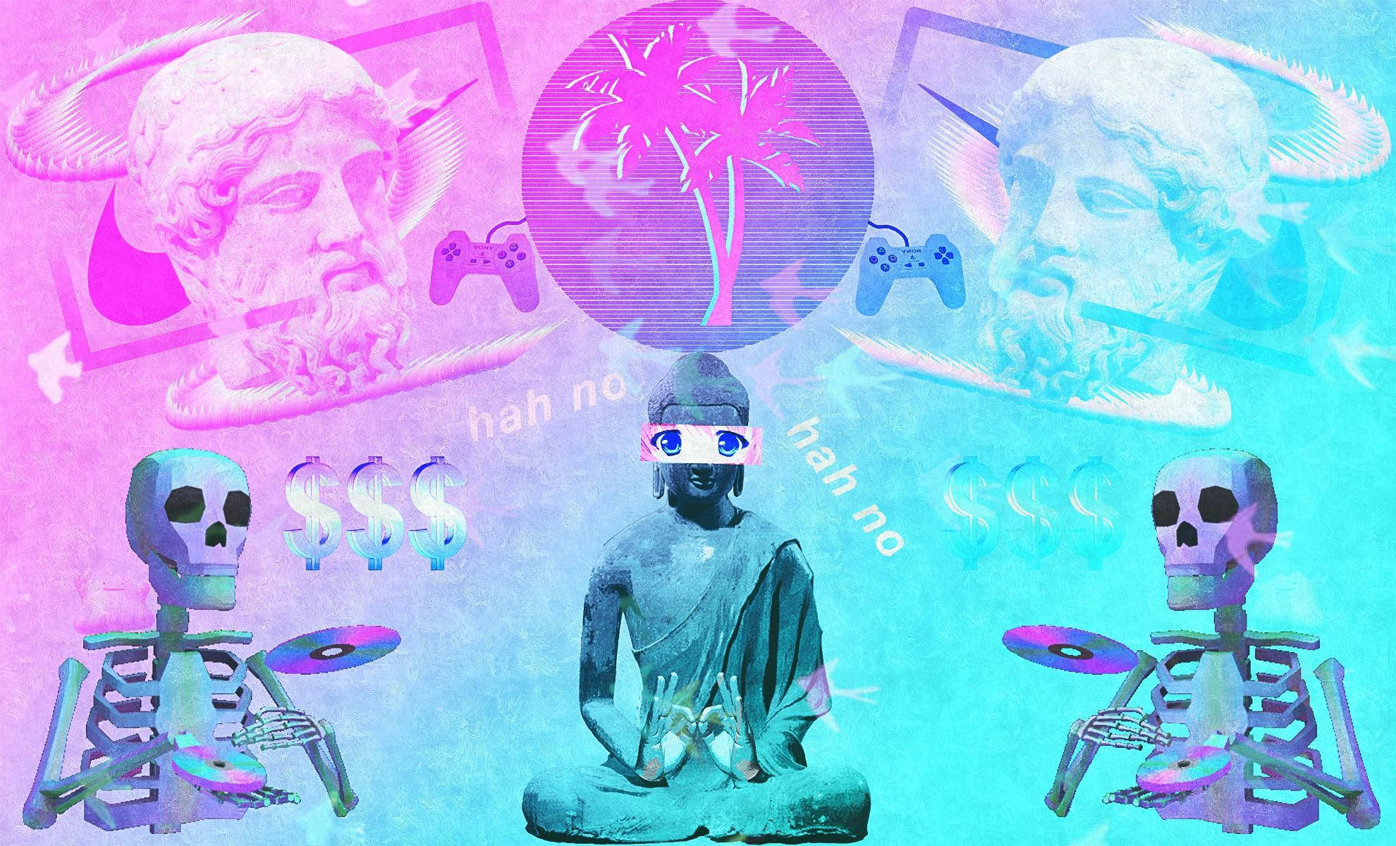 এস্থেটিক বয় ভ্যাপরওয়েভ আর্ট ওয়ালপেপার
