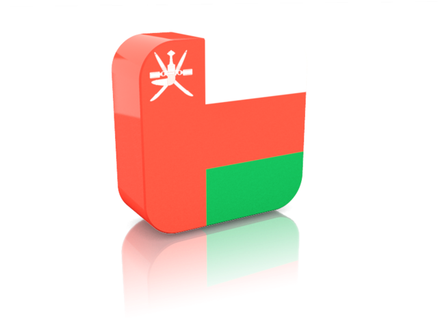 ওমান পতাকা কিউব থ্রিডি রেন্ডার ওয়ালপেপার