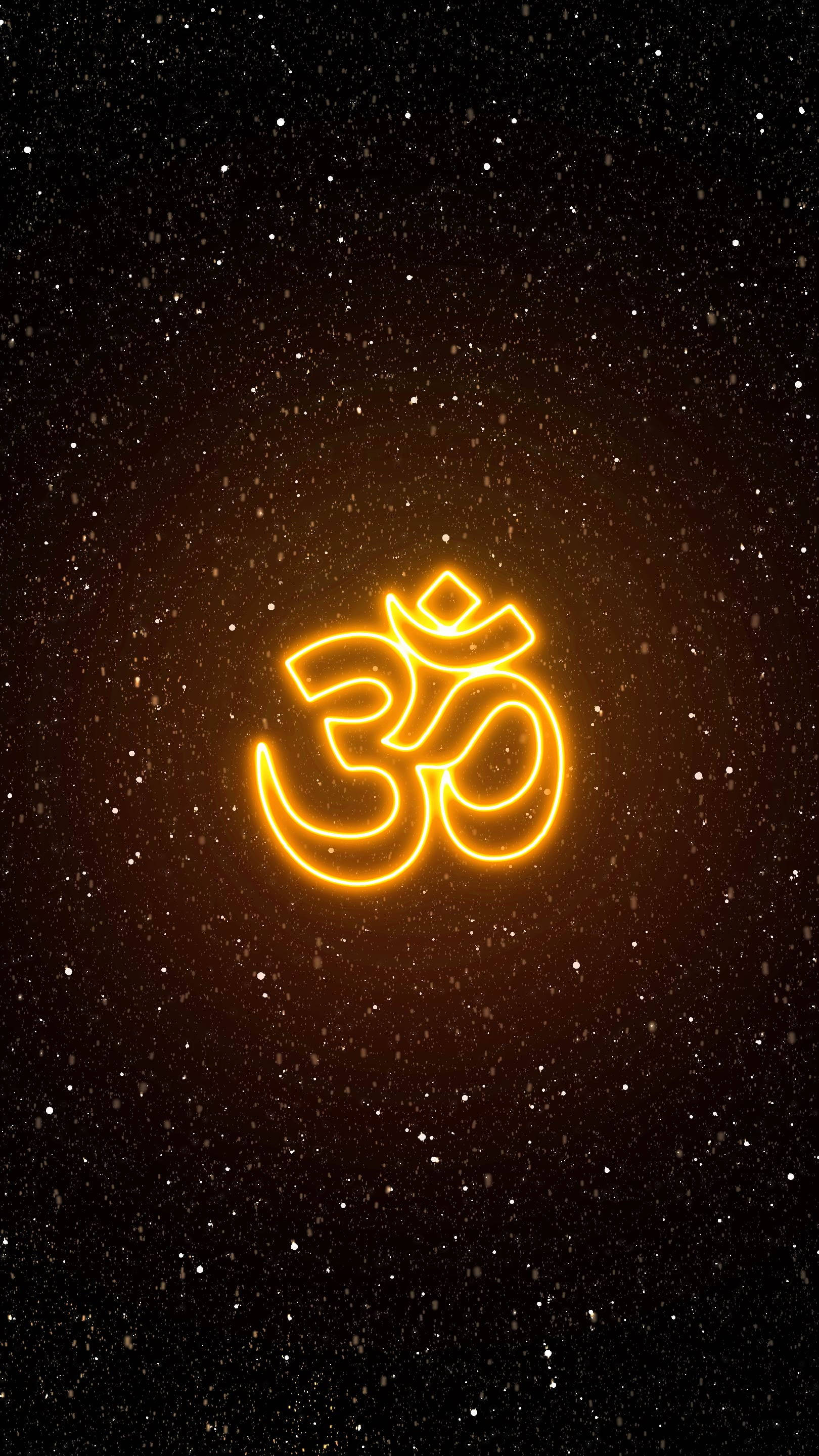 ঔঁ প্রতীক উজ্জ্বল হলুদ ওয়ালপেপার