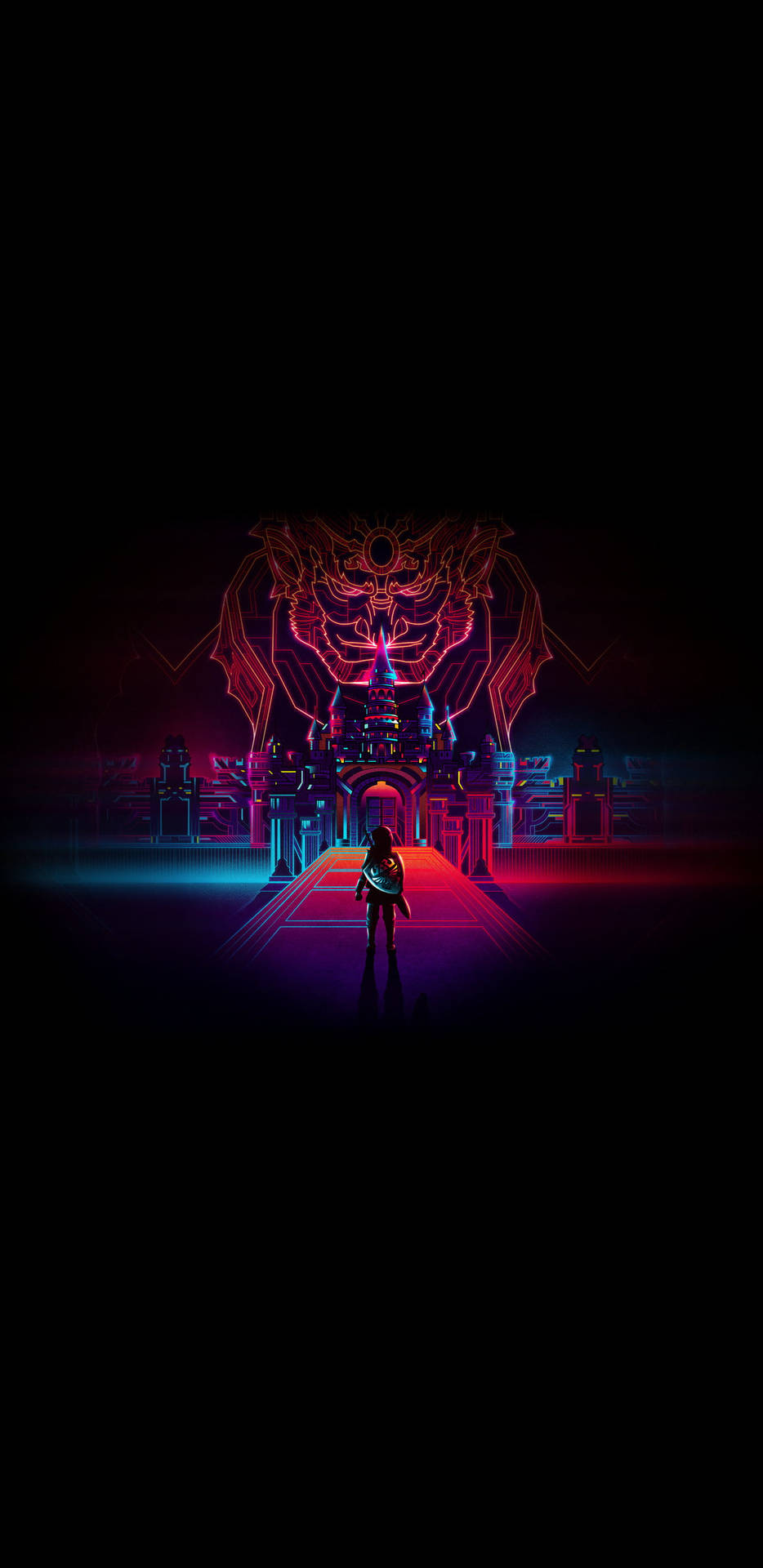 কালো Amoled লাল শহর — জেল্ডার কিংবদন্তি জিআইএফ ওয়ালপেপার