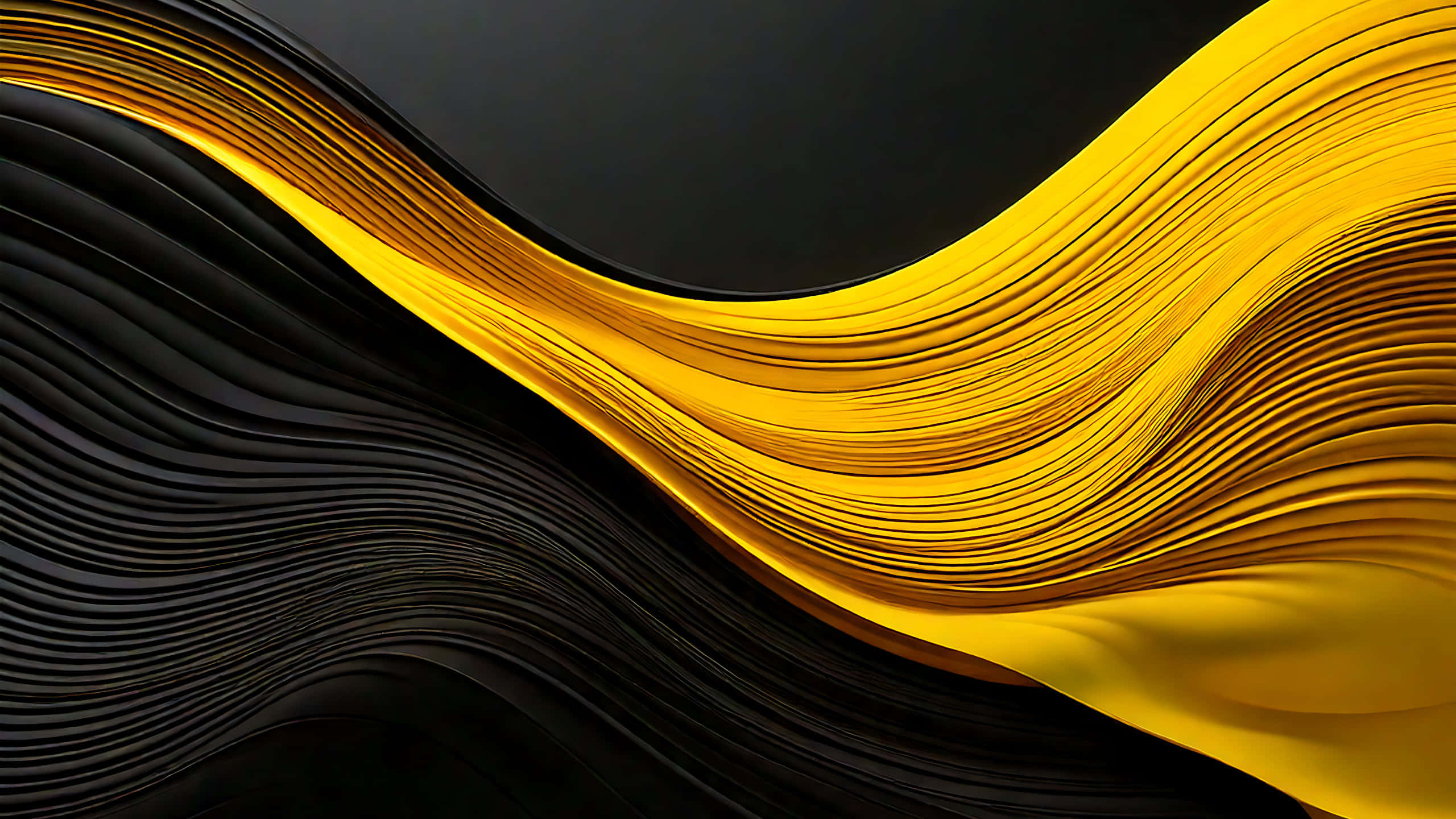কালো এবং হলুদ ঘূর্ণি ওয়ালপেপার