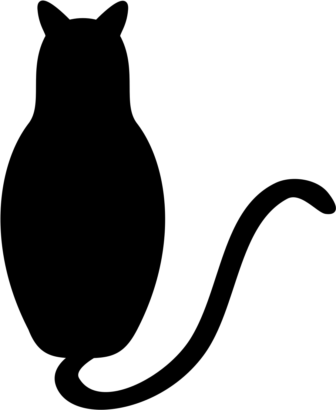 কালো বিড়ালের সিলুয়েট গ্রাফিক ওয়ালপেপার