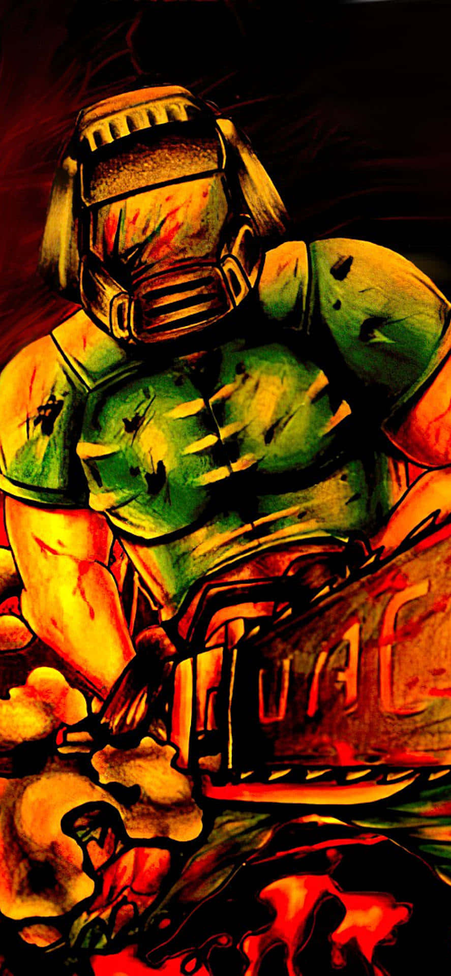 কাল্পনিক চরিত্র Doom Guy Pixel 3xl Doom Eternal শুটার ব্যাকগ্রাউন্ড ওয়ালপেপার